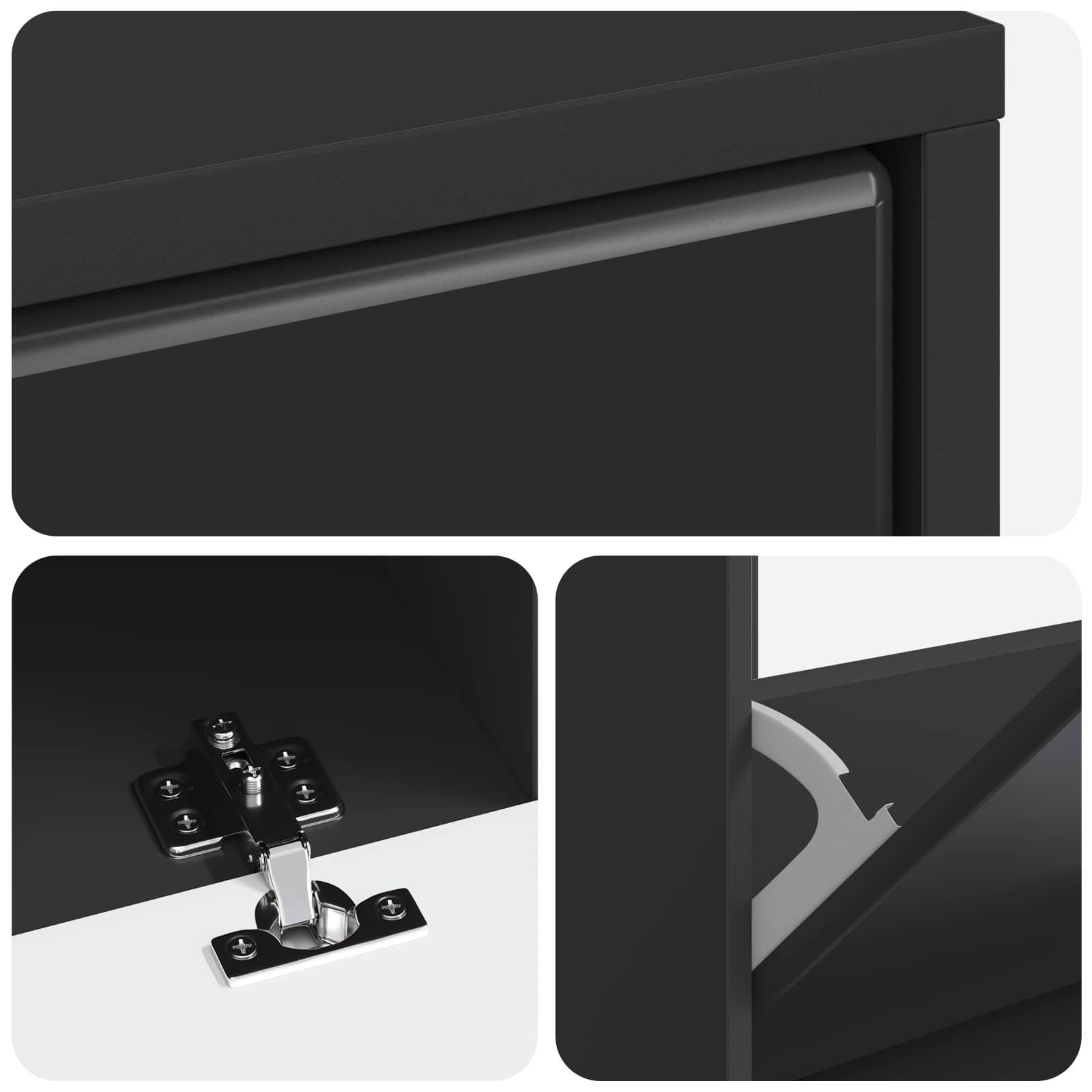 Schoenenkast BREDA 78 x 24 x 103 cm Bewerkt hout Zwart is nu te koop bij PeponiXL, paradijselijk wonen!