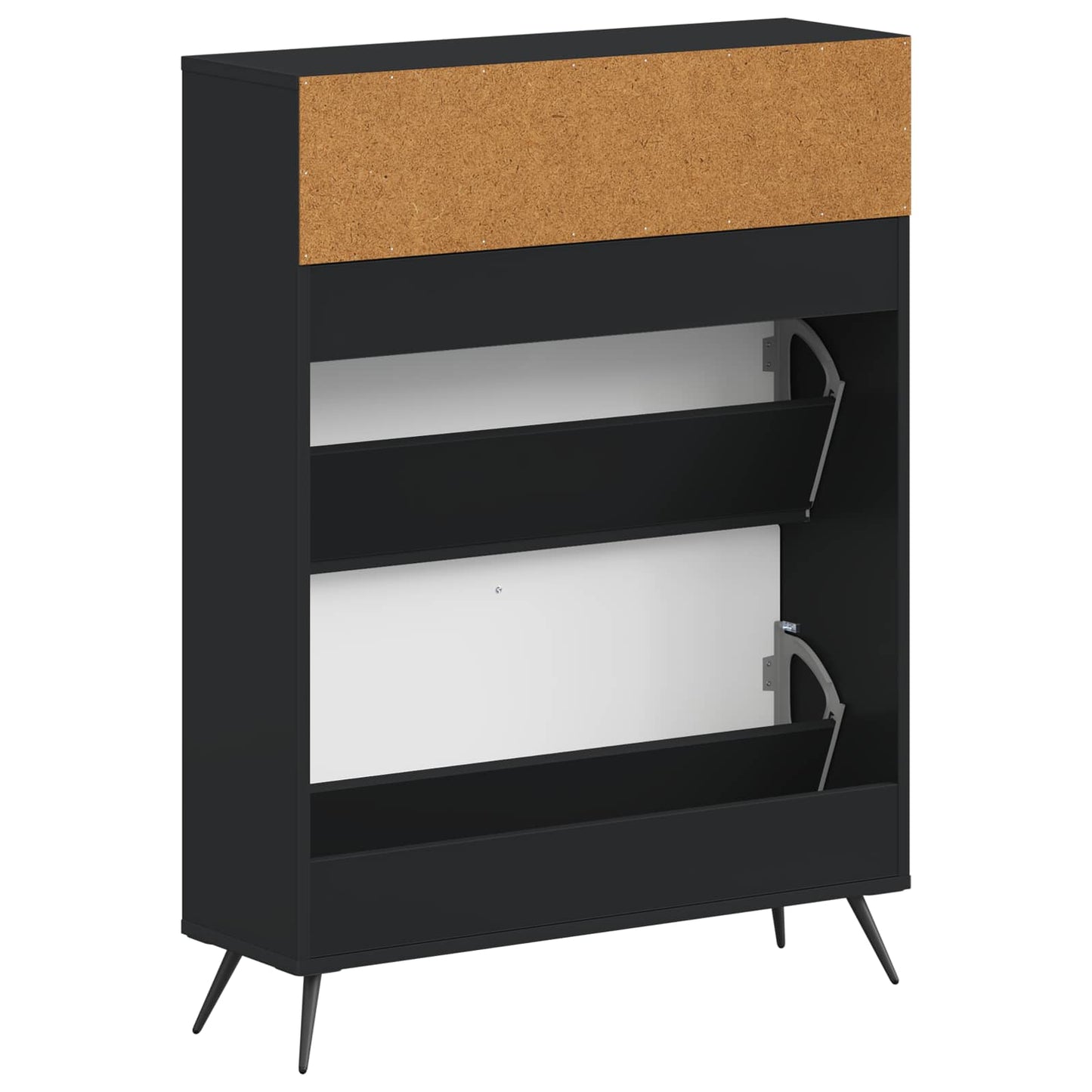 Schoenenkast BREDA 78 x 24 x 103 cm Bewerkt hout Zwart is nu te koop bij PeponiXL, paradijselijk wonen!