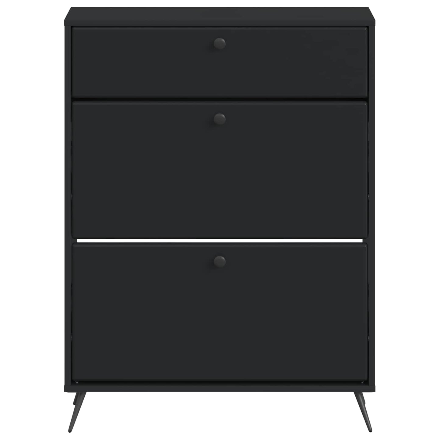 Schoenenkast BREDA 78 x 24 x 103 cm Bewerkt hout Zwart is nu te koop bij PeponiXL, paradijselijk wonen!