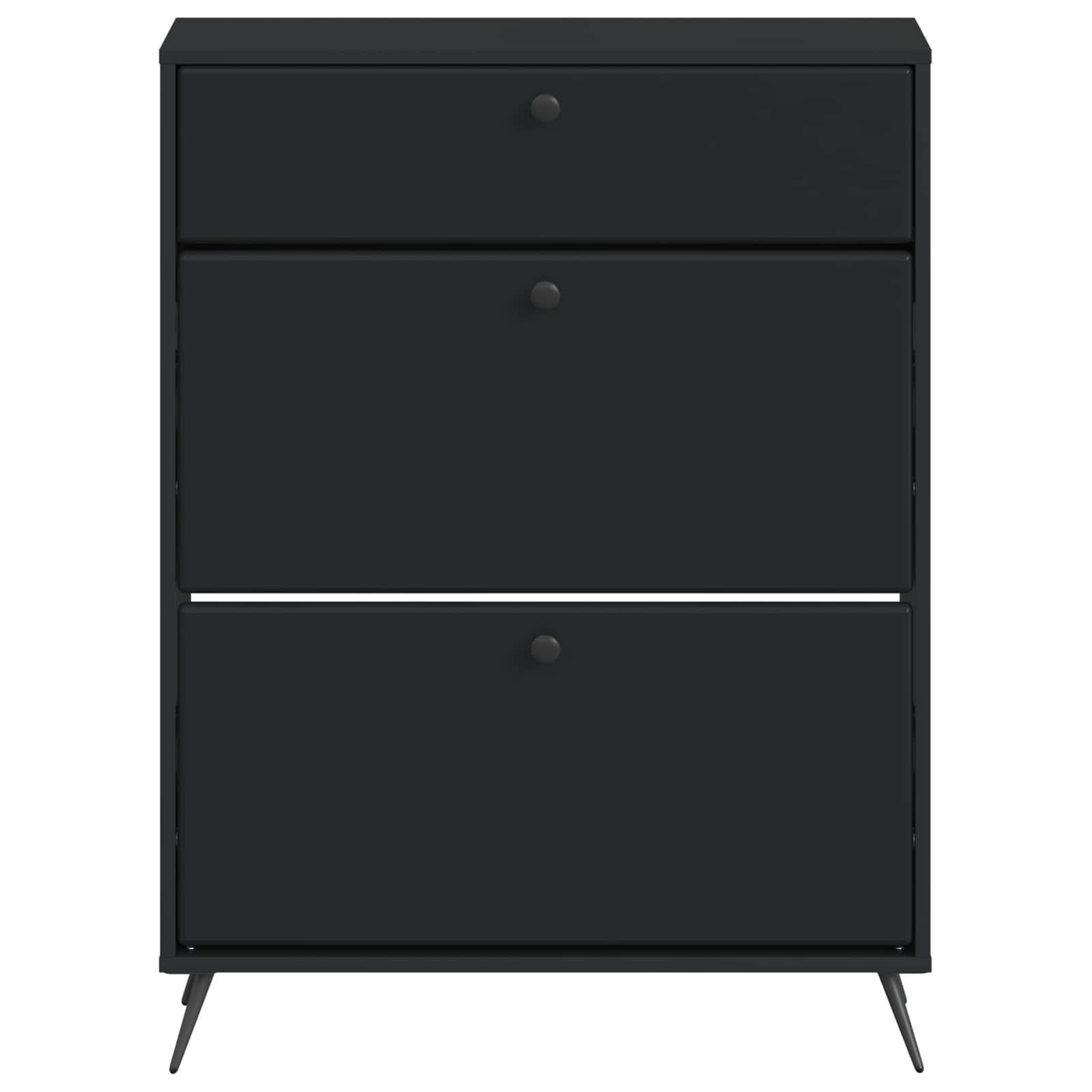 Schoenenkast BREDA 78 x 24 x 103 cm Bewerkt hout Zwart is nu te koop bij PeponiXL, paradijselijk wonen!