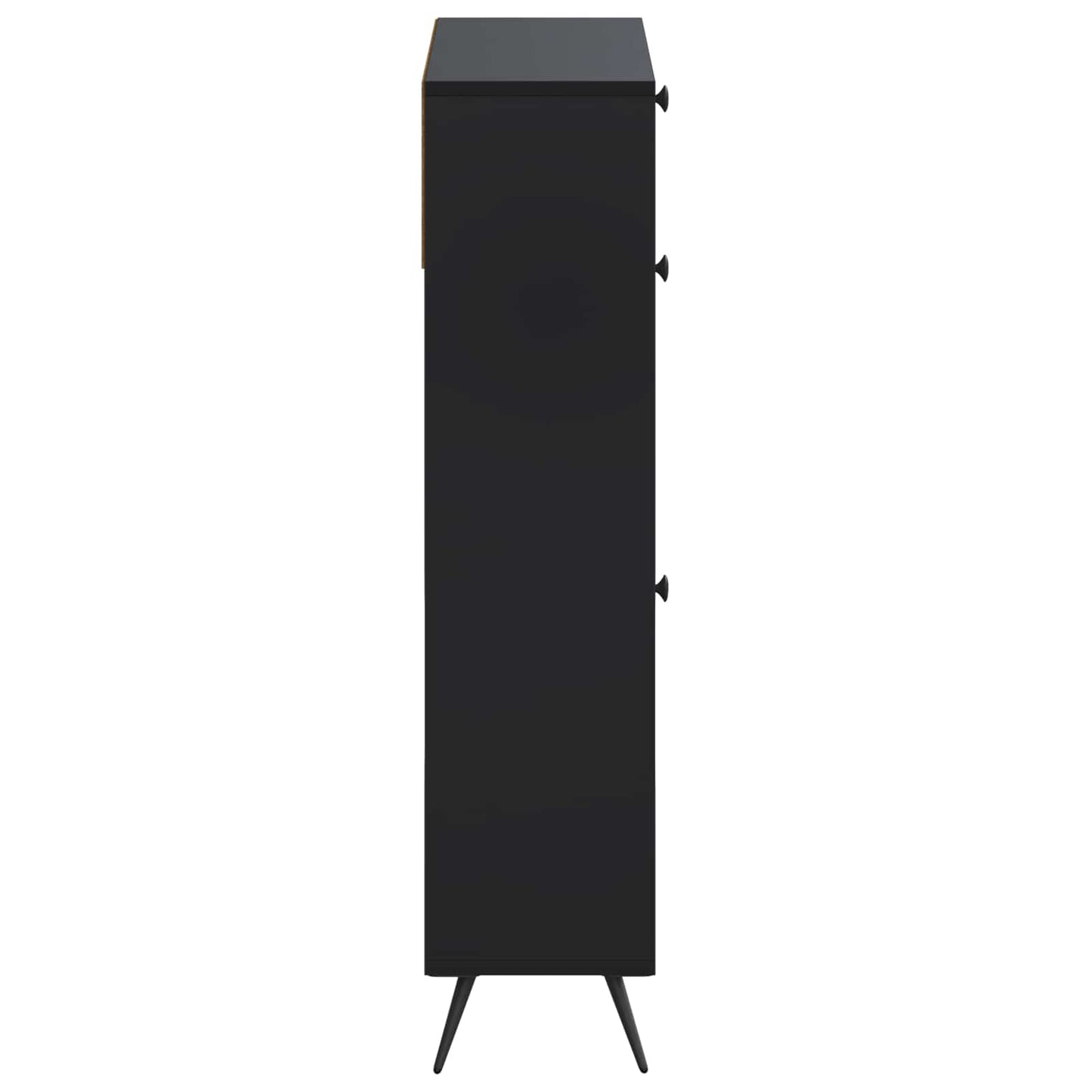 Schoenenkast BREDA 78 x 24 x 103 cm Bewerkt hout Zwart is nu te koop bij PeponiXL, paradijselijk wonen!