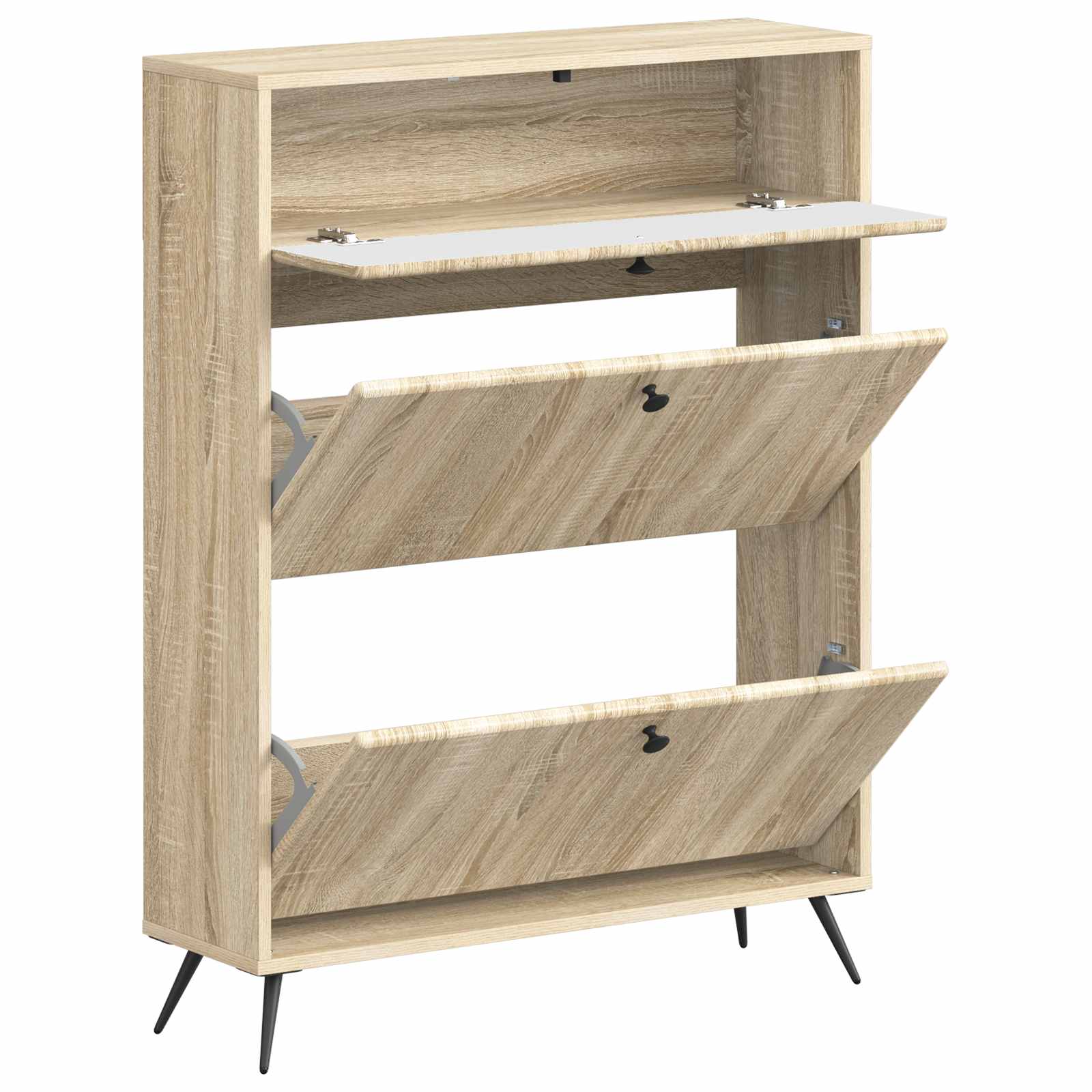 Schoenenkast BREDA 78 x 24 x 103 cm Bewerkt hout Sonoma Eiken is nu te koop bij PeponiXL, paradijselijk wonen!