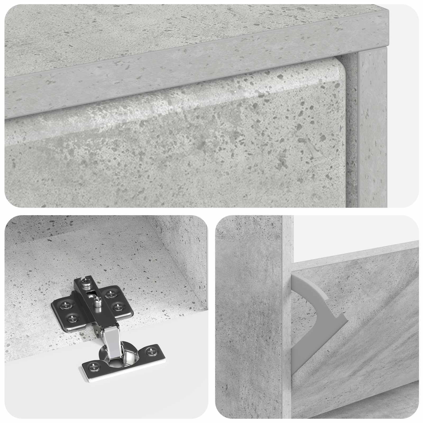 Schoenenkast BREDA 78 x 24 x 103 cm Bewerkt hout Betongrijs is nu te koop bij PeponiXL, paradijselijk wonen!