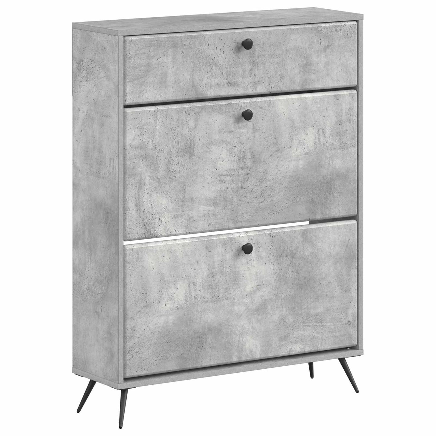 Schoenenkast BREDA 78 x 24 x 103 cm Bewerkt hout Betongrijs is nu te koop bij PeponiXL, paradijselijk wonen!