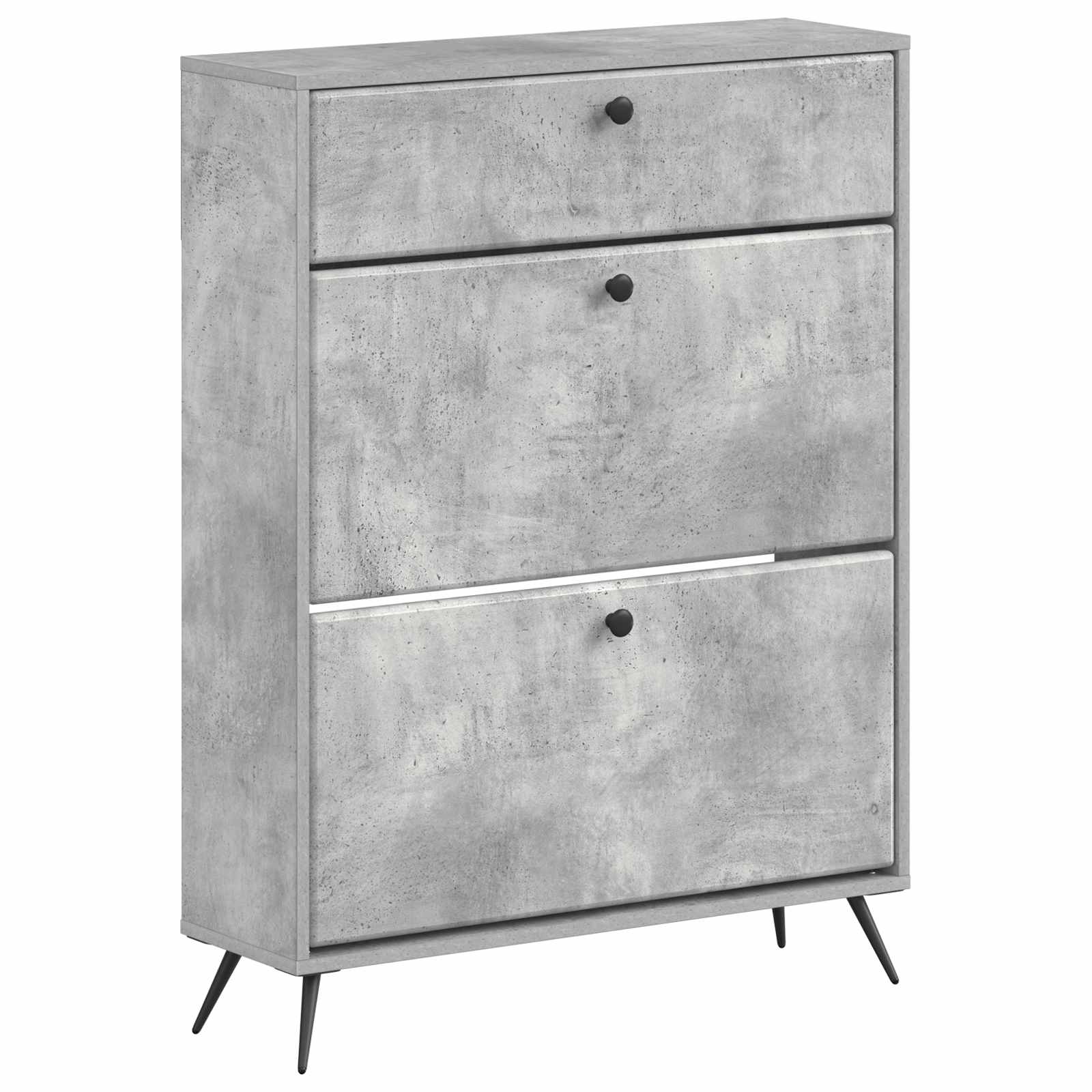 Schoenenkast BREDA 78 x 24 x 103 cm Bewerkt hout Betongrijs is nu te koop bij PeponiXL, paradijselijk wonen!