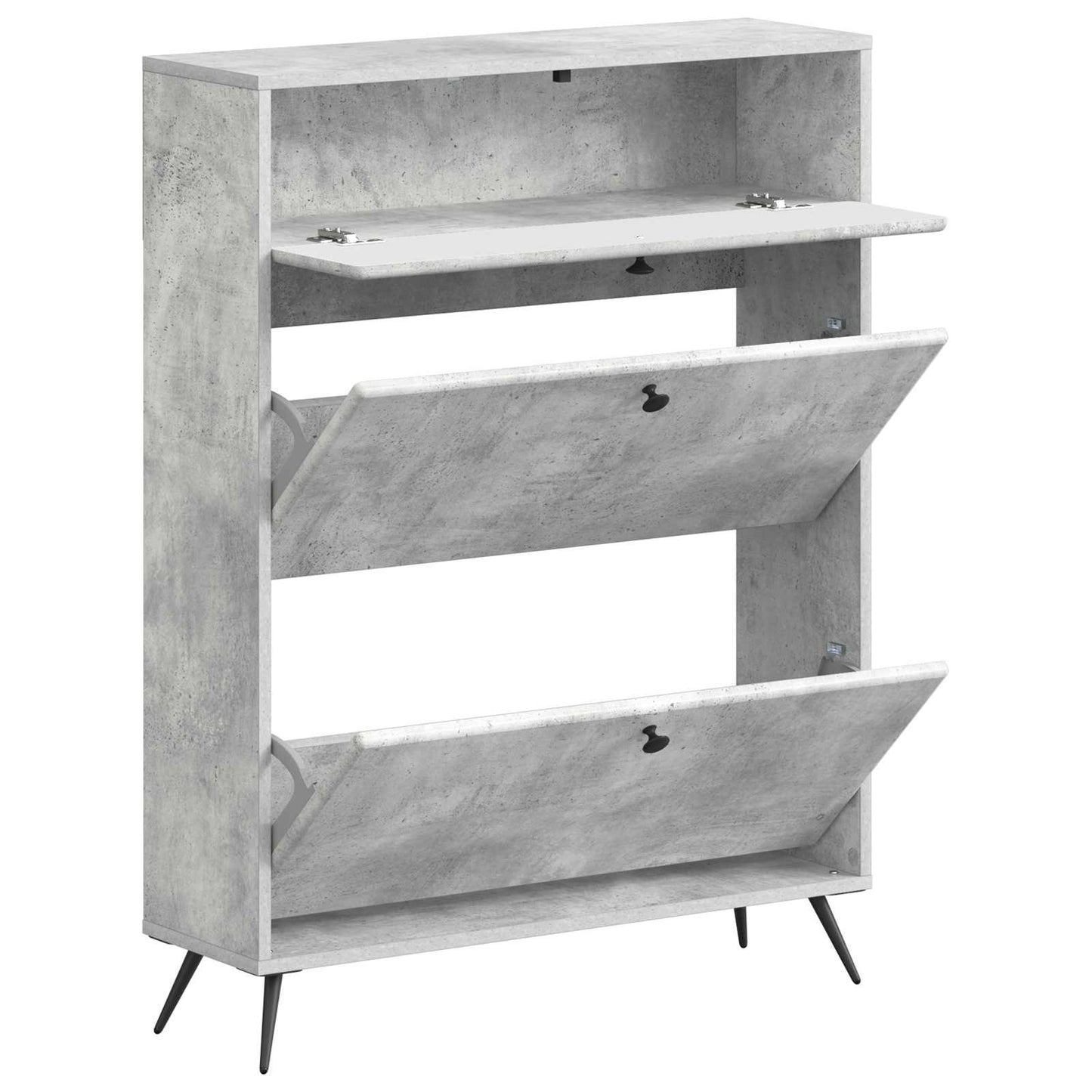 Schoenenkast BREDA 78 x 24 x 103 cm Bewerkt hout Betongrijs is nu te koop bij PeponiXL, paradijselijk wonen!