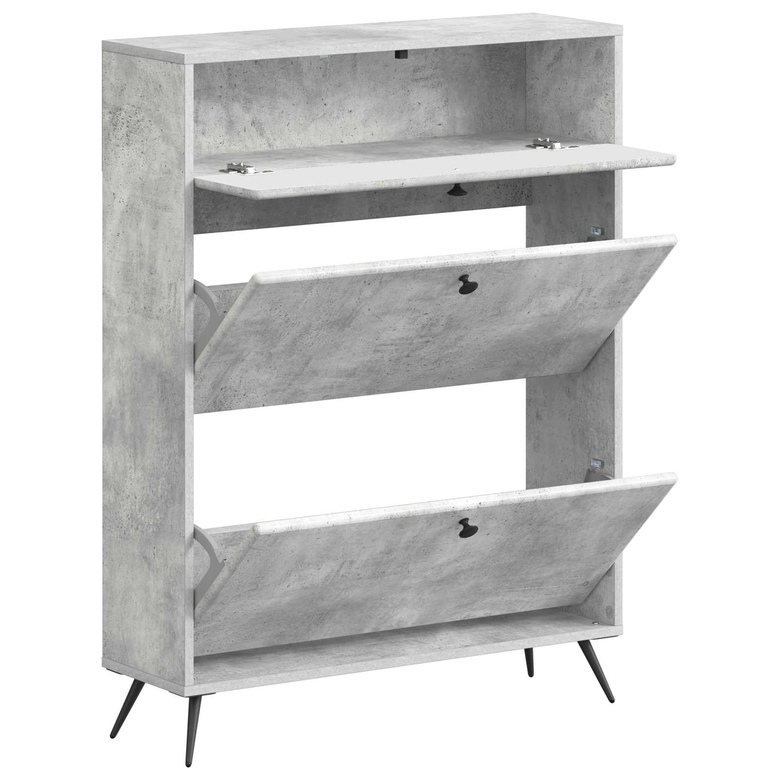 Schoenenkast BREDA 78 x 24 x 103 cm Bewerkt hout Betongrijs is nu te koop bij PeponiXL, paradijselijk wonen!