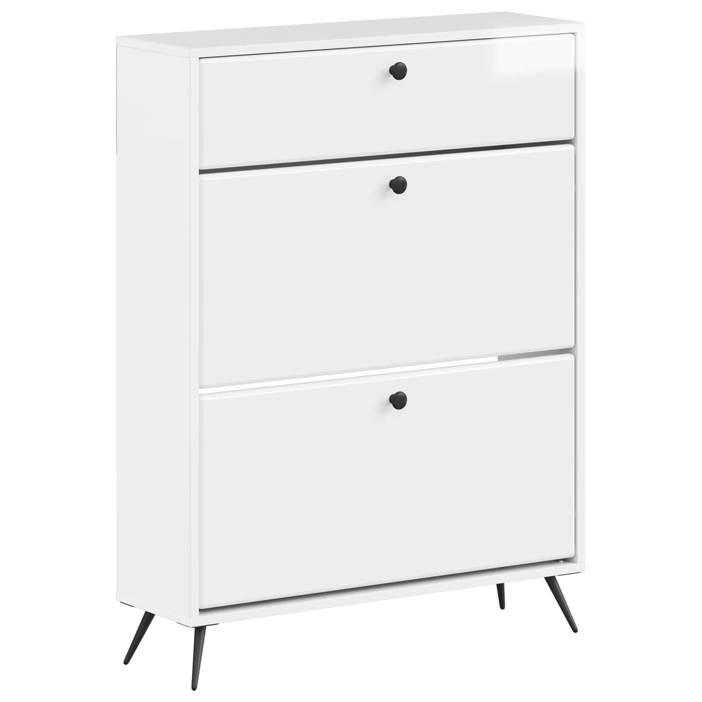 Schoenenkast BREDA 78 x 24 x 103 cm Bewerkt hout Hoogglans Wit is nu te koop bij PeponiXL, paradijselijk wonen!