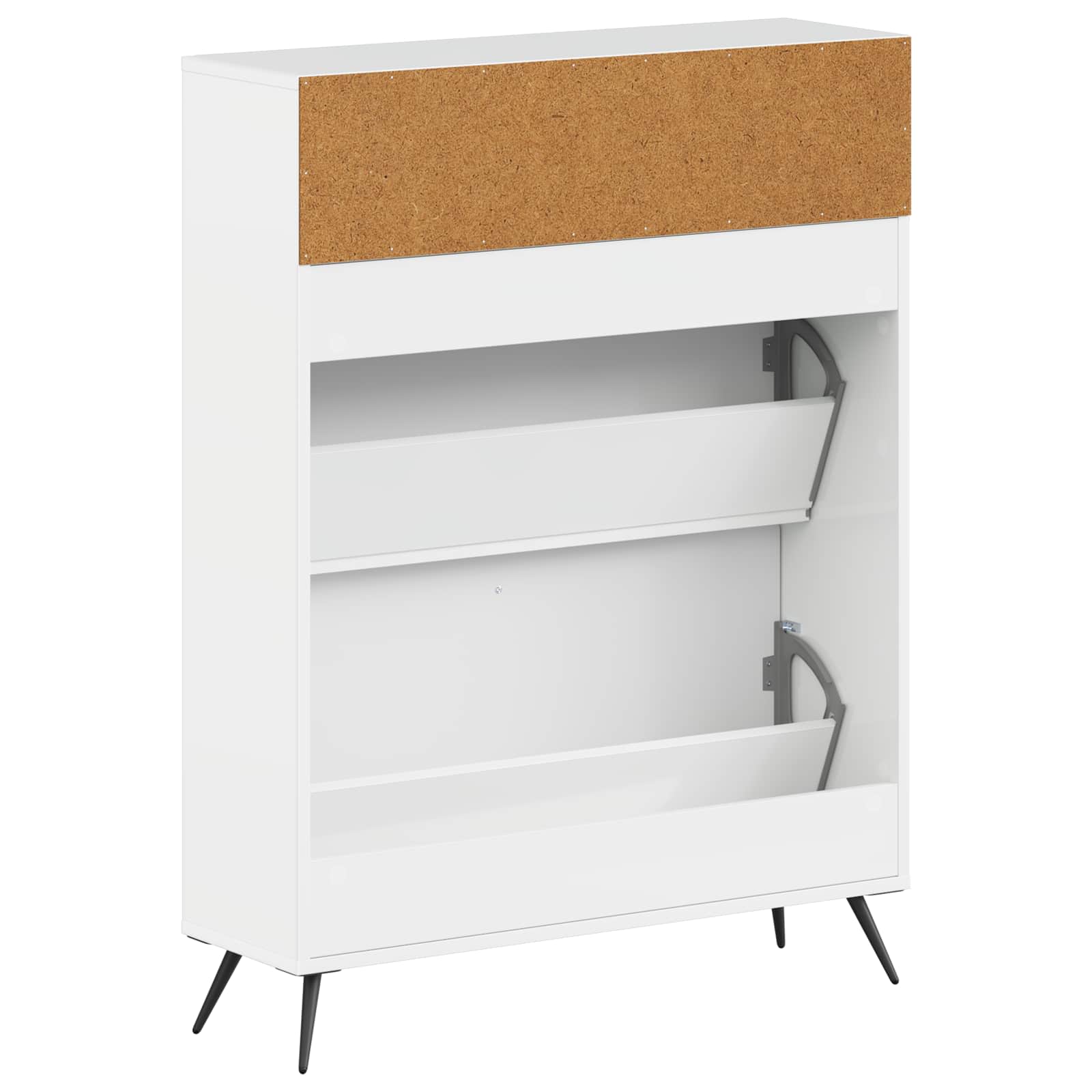 Schoenenkast BREDA 78 x 24 x 103 cm Bewerkt hout Hoogglans Wit is nu te koop bij PeponiXL, paradijselijk wonen!
