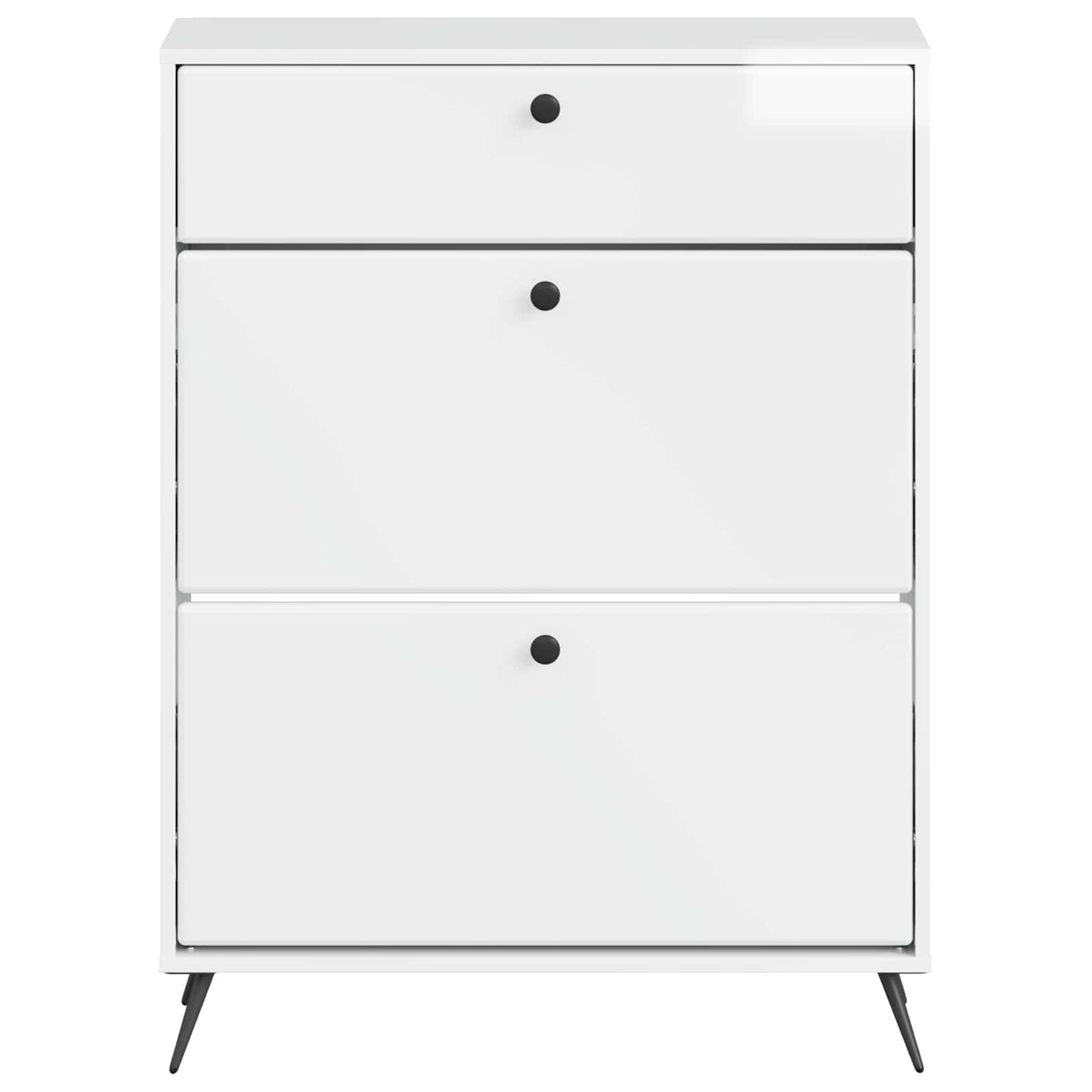 Schoenenkast BREDA 78 x 24 x 103 cm Bewerkt hout Hoogglans Wit is nu te koop bij PeponiXL, paradijselijk wonen!