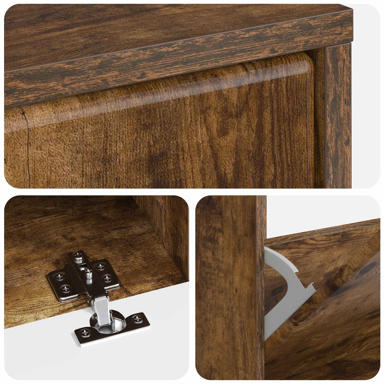 Schoenenkast BREDA 78 x 24 x 103 cm Bewerkt hout Gerookt eiken is nu te koop bij PeponiXL, paradijselijk wonen!