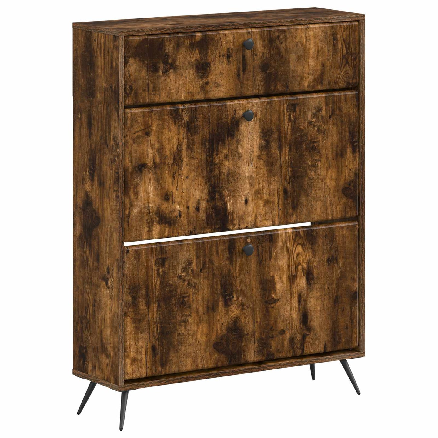 Schoenenkast BREDA 78 x 24 x 103 cm Bewerkt hout Gerookt eiken is nu te koop bij PeponiXL, paradijselijk wonen!