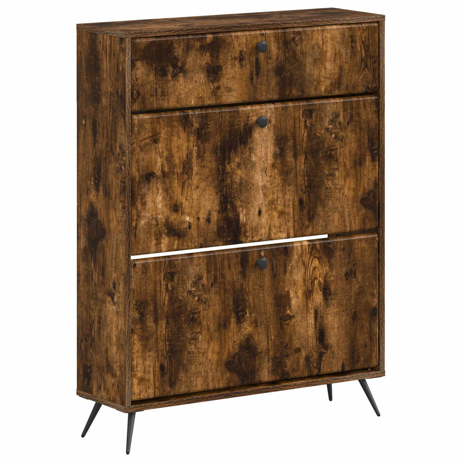 Schoenenkast BREDA 78 x 24 x 103 cm Bewerkt hout Gerookt eiken is nu te koop bij PeponiXL, paradijselijk wonen!
