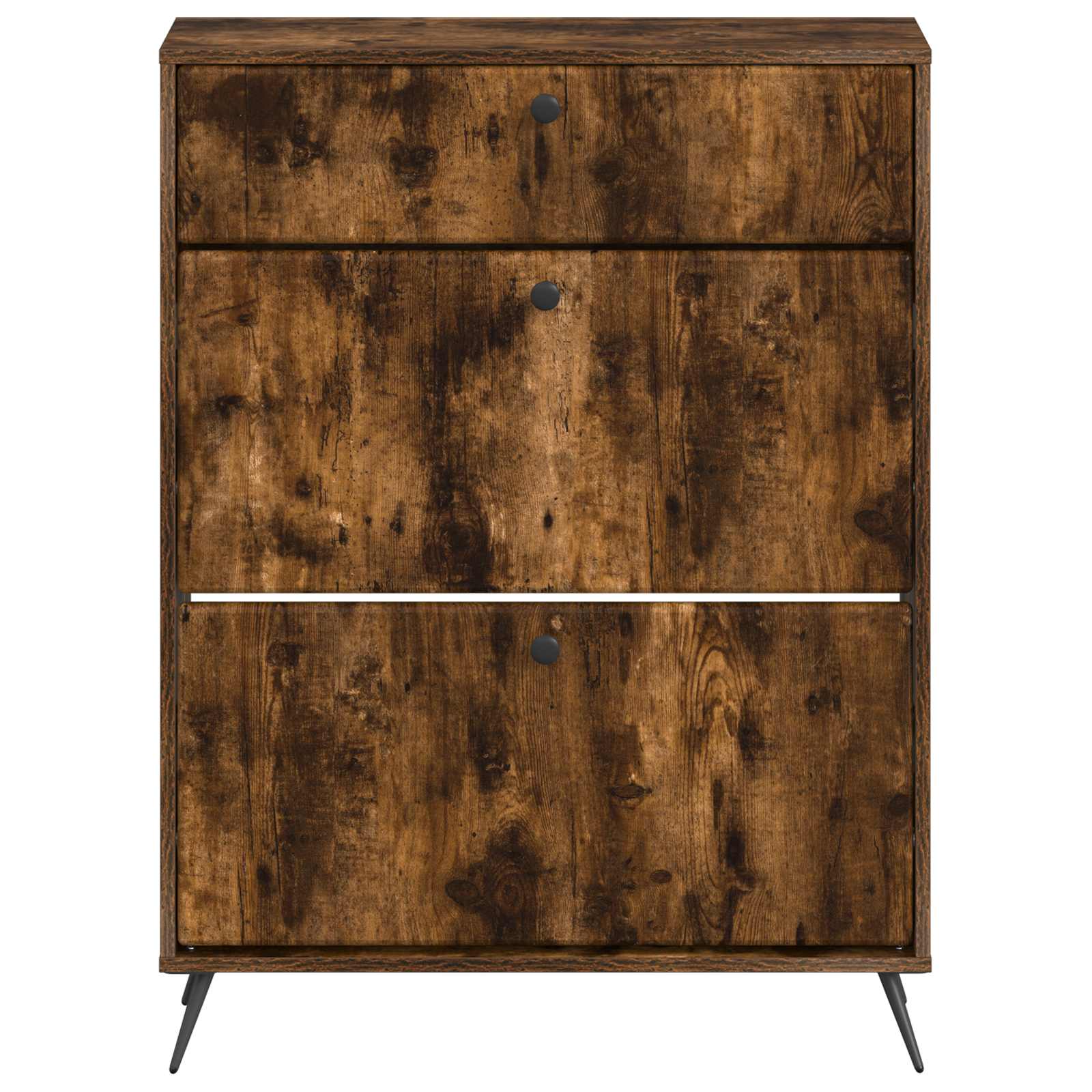 Schoenenkast BREDA 78 x 24 x 103 cm Bewerkt hout Gerookt eiken is nu te koop bij PeponiXL, paradijselijk wonen!