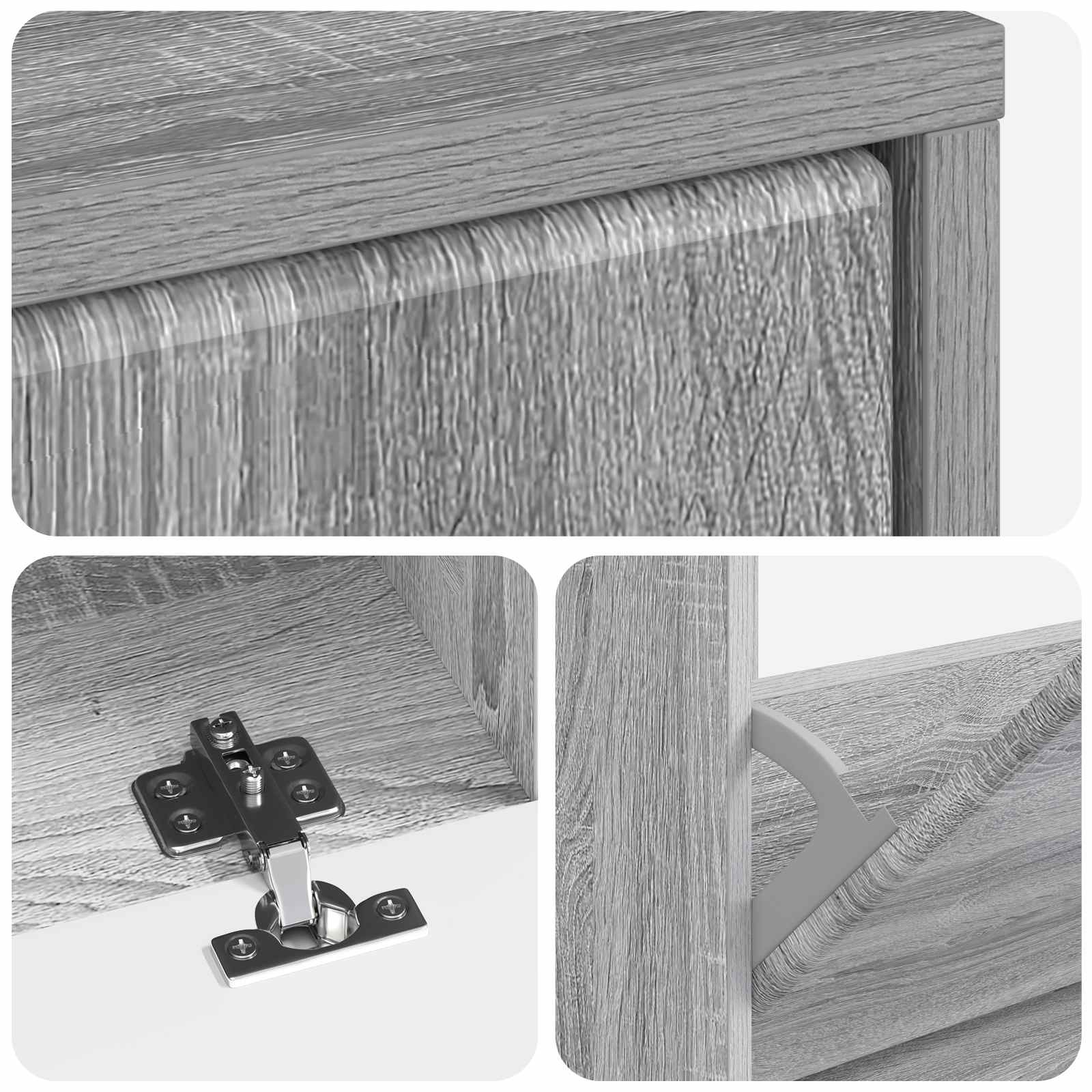 Schoenenkast BREDA 78 x 24 x 103 cm Bewerkt hout Grijs Sonoma is nu te koop bij PeponiXL, paradijselijk wonen!