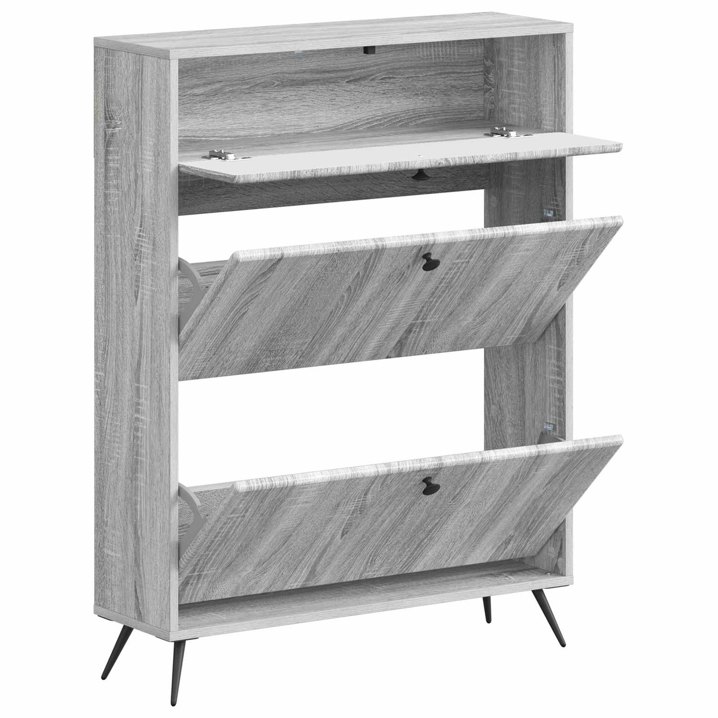 Schoenenkast BREDA 78 x 24 x 103 cm Bewerkt hout Grijs Sonoma is nu te koop bij PeponiXL, paradijselijk wonen!