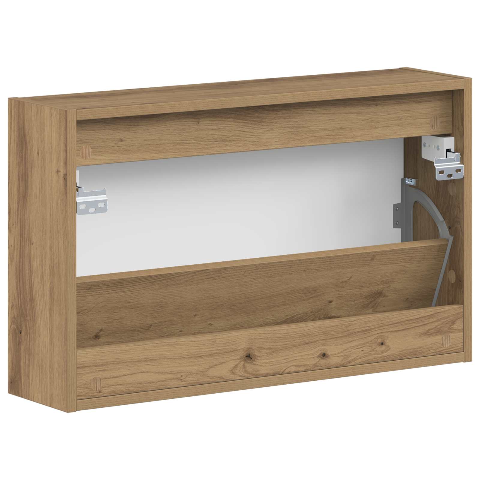 Wandgemonteerde Schoenkast UTRECHT 71 x 17 x 43 cm Bewerkt hout is nu te koop bij PeponiXL, paradijselijk wonen!