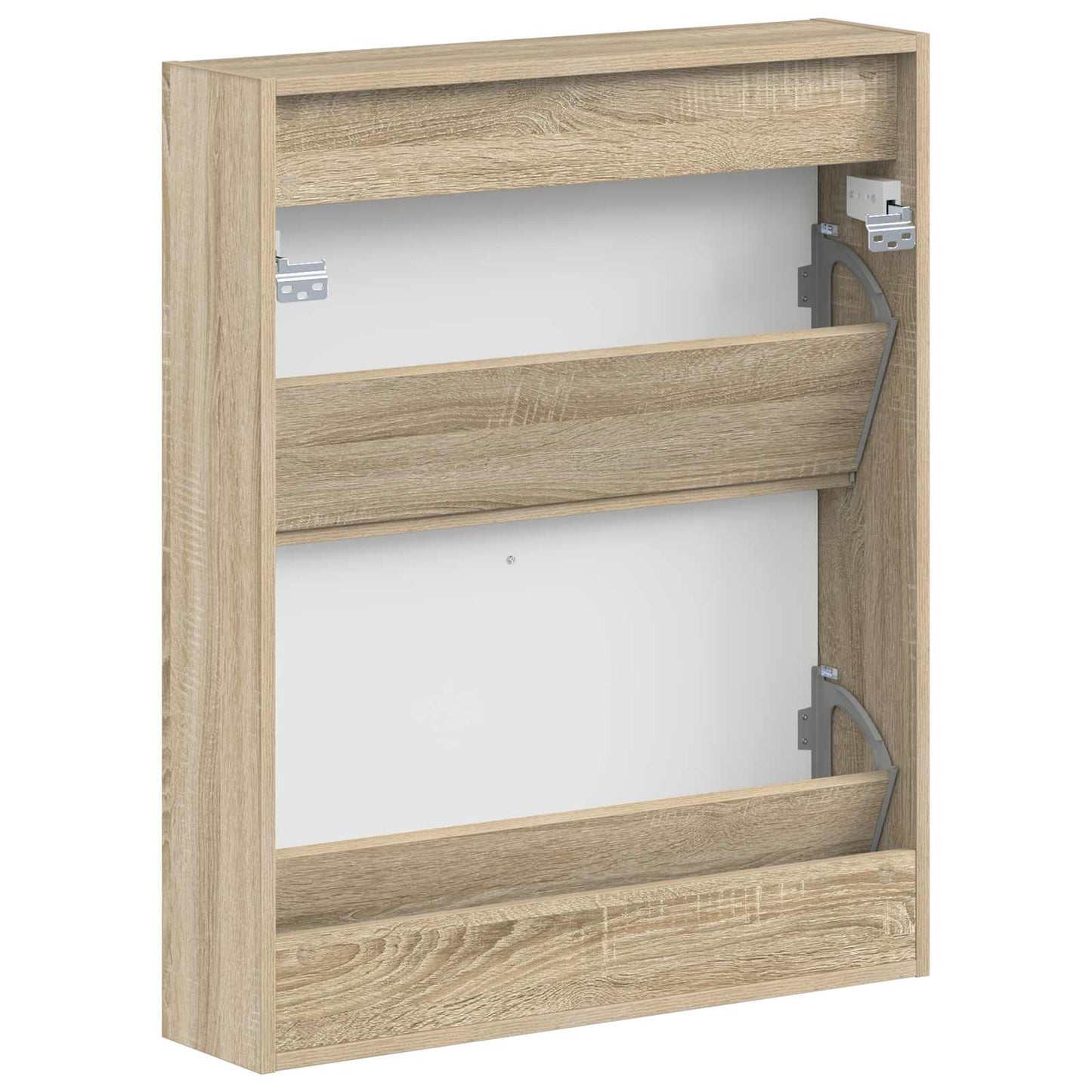 Wandgemonteerde Schoenkast UTRECHT 71 x 17 x 86 cm Bewerkt hout is nu te koop bij PeponiXL, paradijselijk wonen!
