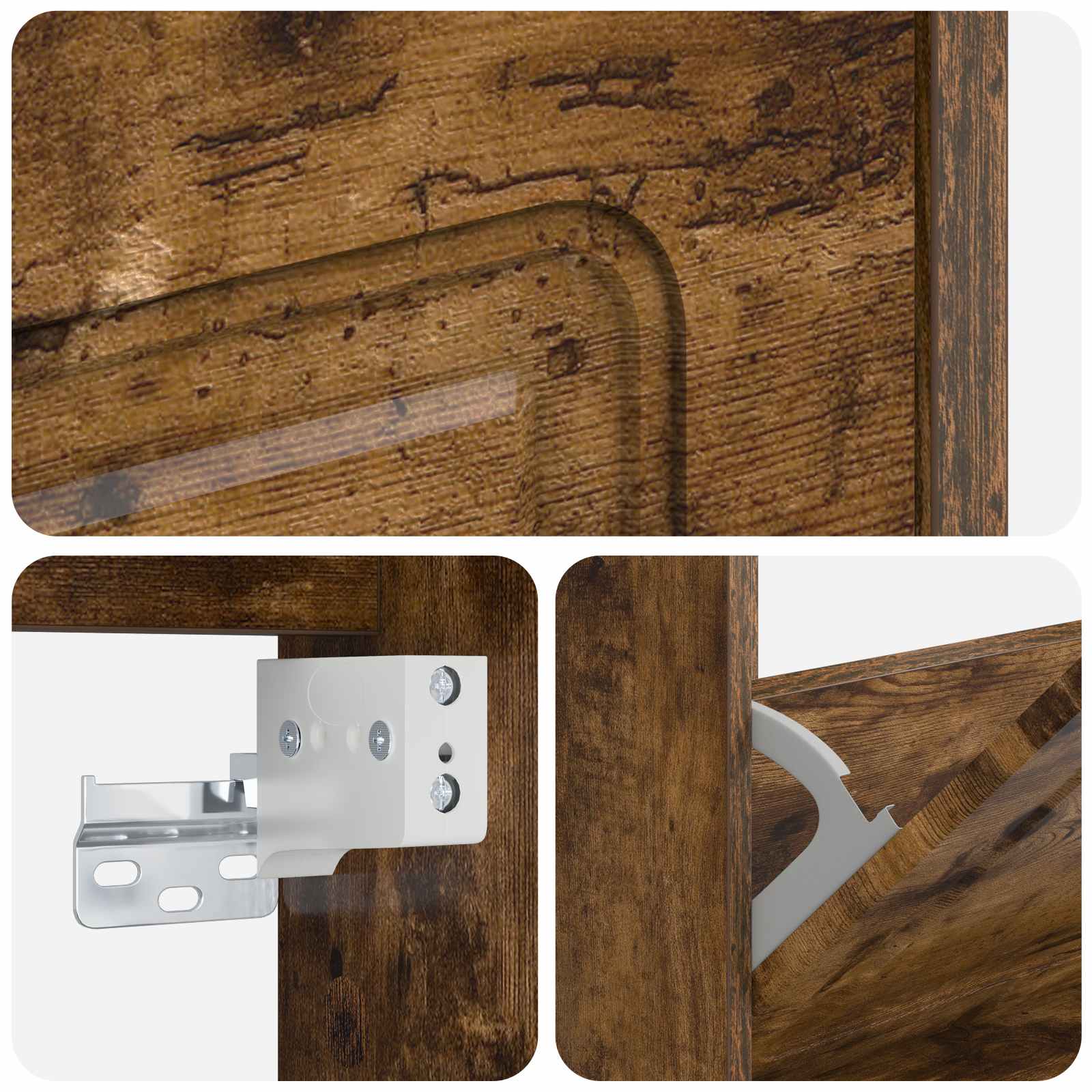 Wandgemonteerde Schoenkast UTRECHT 71 x 17 x 86 cm Bewerkt hout is nu te koop bij PeponiXL, paradijselijk wonen!