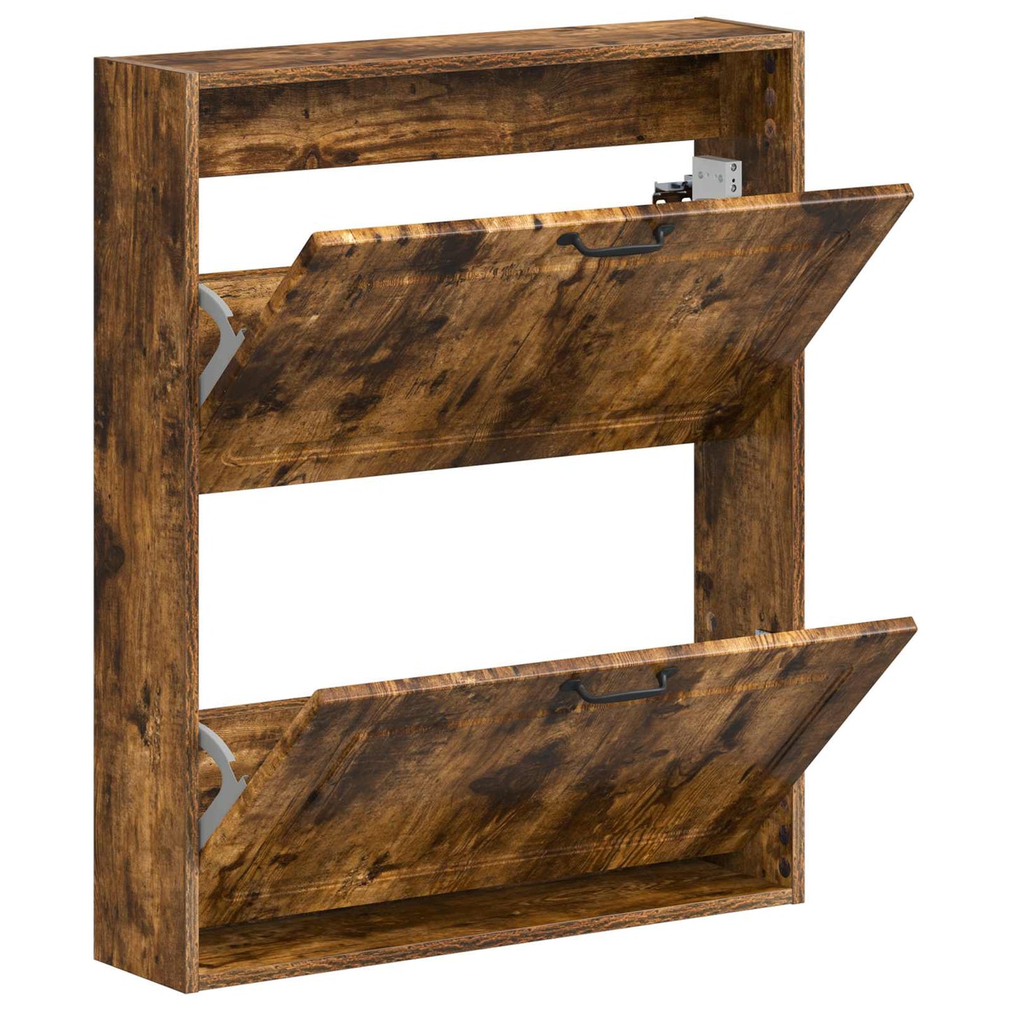 Wandgemonteerde Schoenkast UTRECHT 71 x 17 x 86 cm Bewerkt hout is nu te koop bij PeponiXL, paradijselijk wonen!