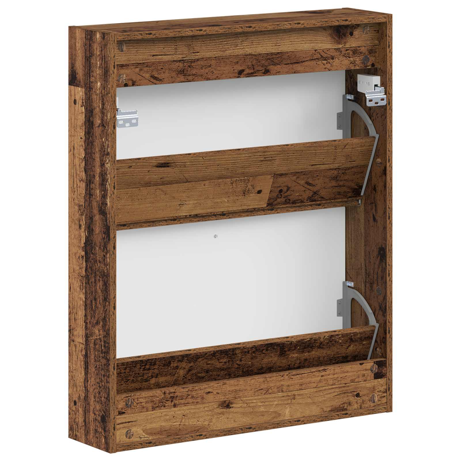 Wandgemonteerde Schoenkast UTRECHT 71 x 17 x 86 cm Bewerkt hout is nu te koop bij PeponiXL, paradijselijk wonen!