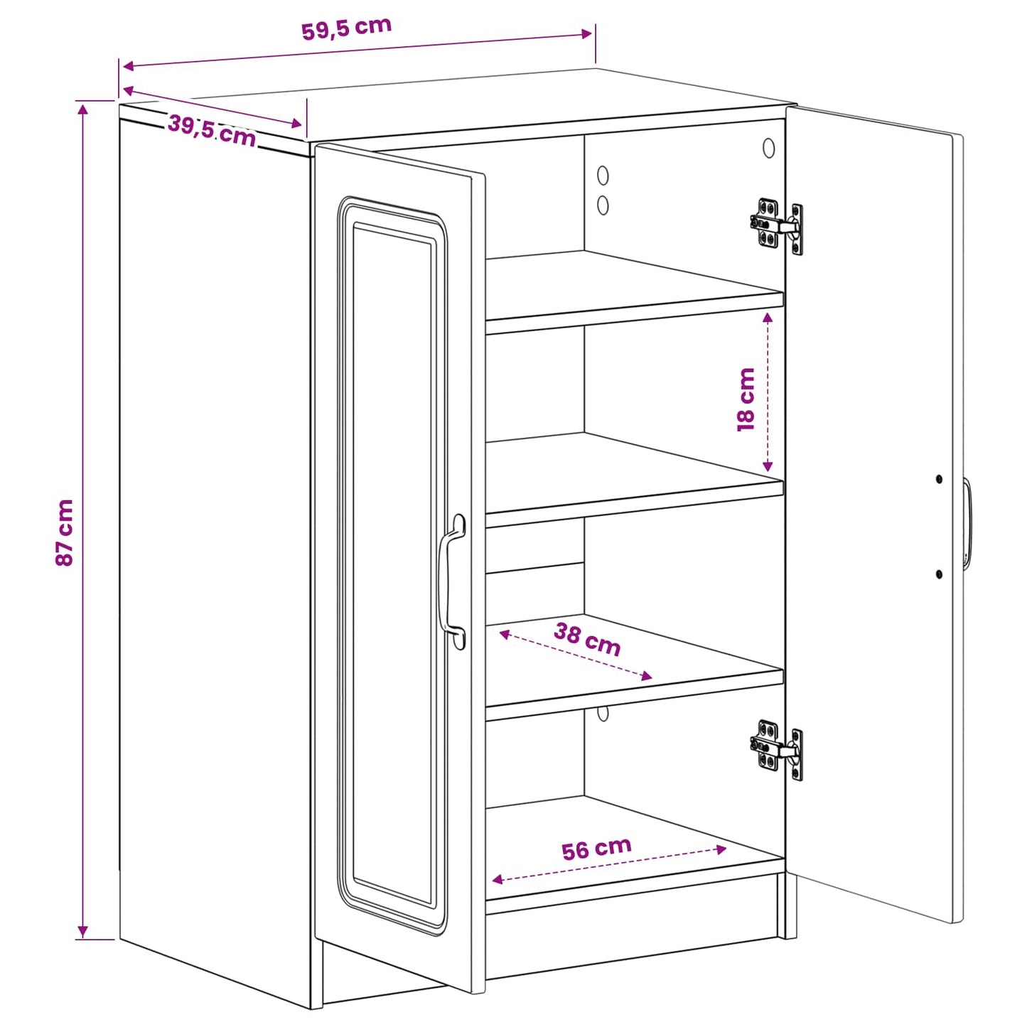 Schoenenkast UTRECHT 59,5 x 39,5 x 87 cm Bewerkt hout Wit is nu te koop bij PeponiXL, paradijselijk wonen!