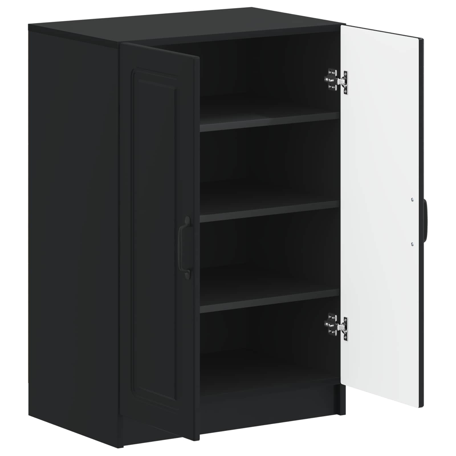 Schoenenkast UTRECHT 59,5 x 39,5 x 87 cm Bewerkt hout Zwart is nu te koop bij PeponiXL, paradijselijk wonen!
