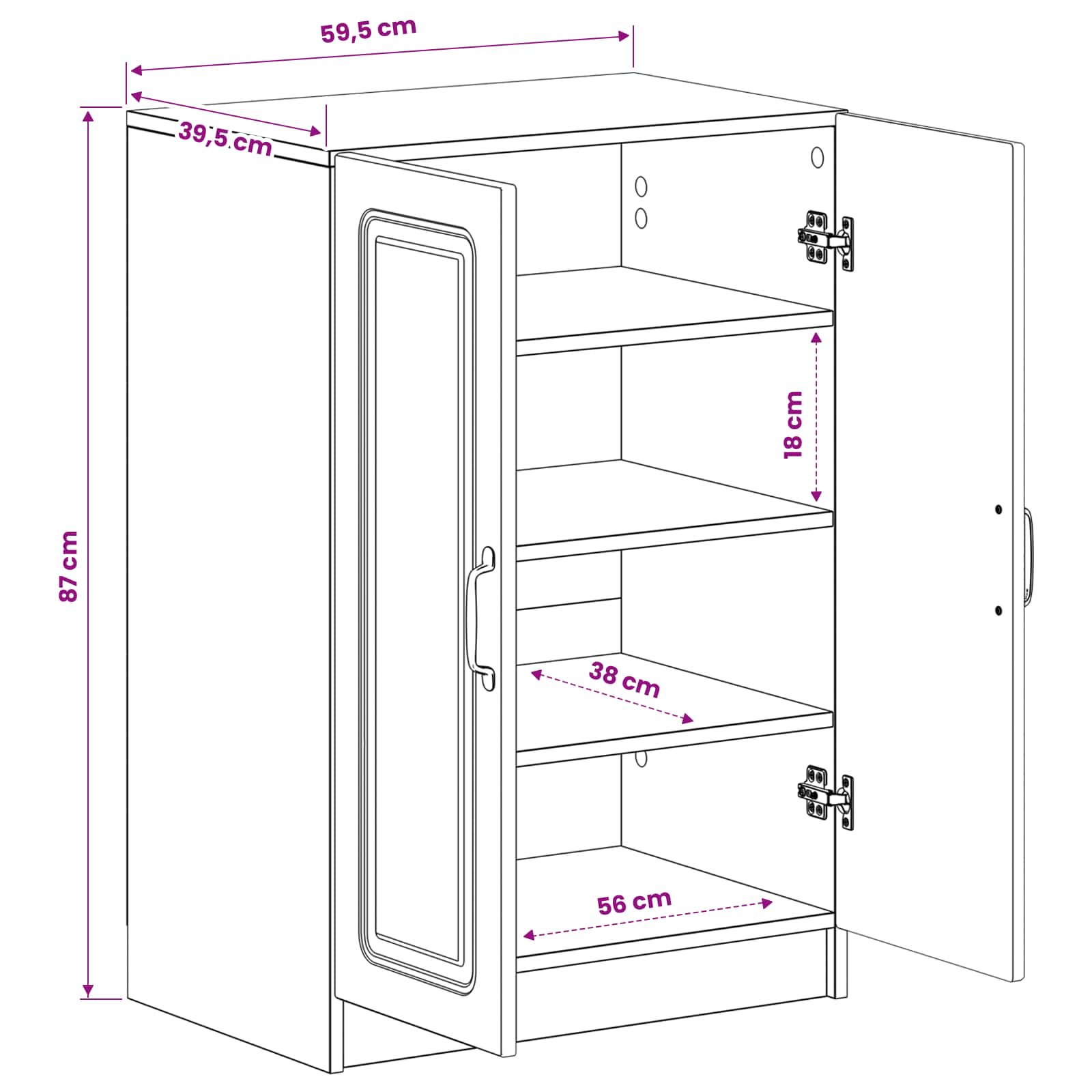 Schoenenkast UTRECHT 59,5 x 39,5 x 87 cm Bewerkt hout is nu te koop bij PeponiXL, paradijselijk wonen!