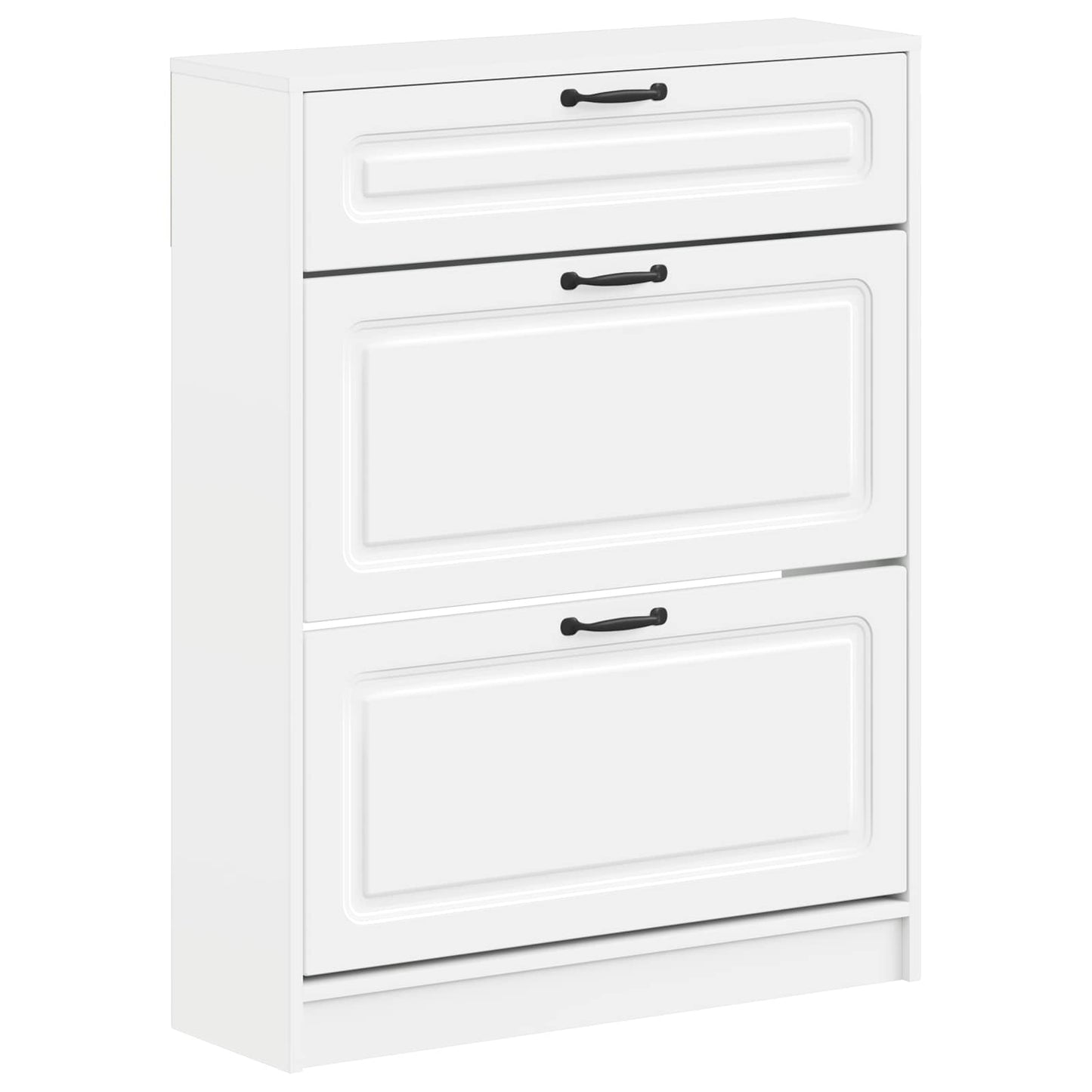 Schoenenkast UTRECHT 78 x 24 x 100 cm Bewerkt hout Wit is nu te koop bij PeponiXL, paradijselijk wonen!