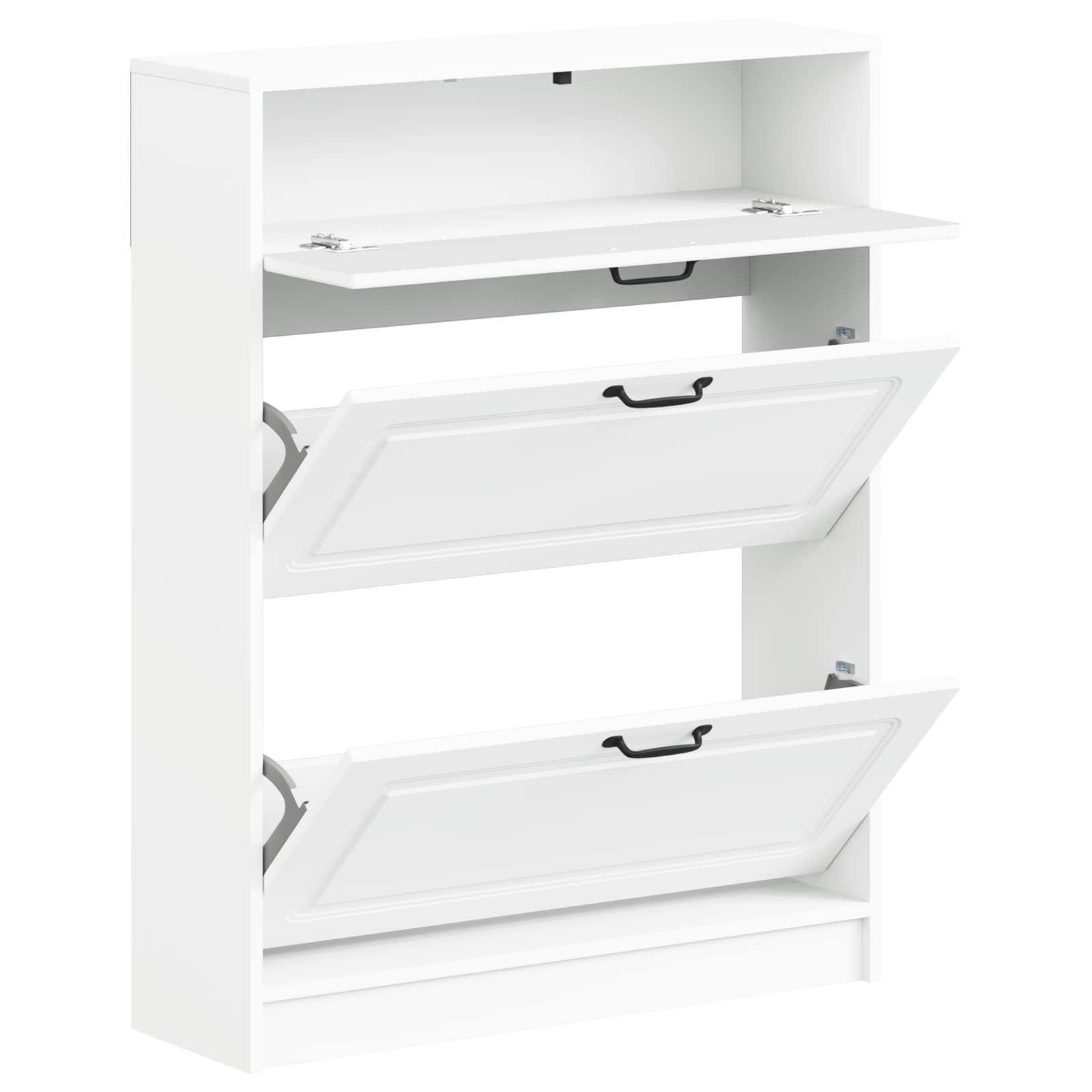 Schoenenkast UTRECHT 78 x 24 x 100 cm Bewerkt hout Wit is nu te koop bij PeponiXL, paradijselijk wonen!