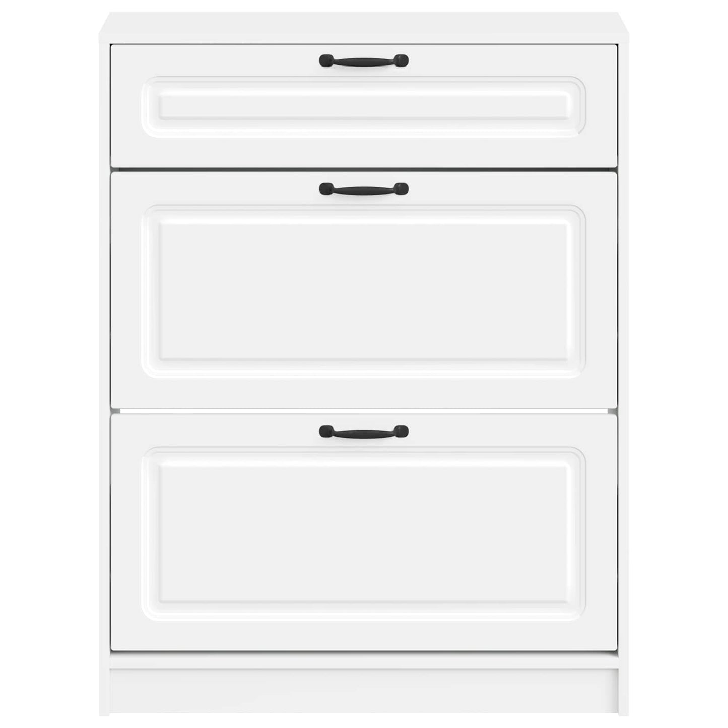 Schoenenkast UTRECHT 78 x 24 x 100 cm Bewerkt hout Wit is nu te koop bij PeponiXL, paradijselijk wonen!
