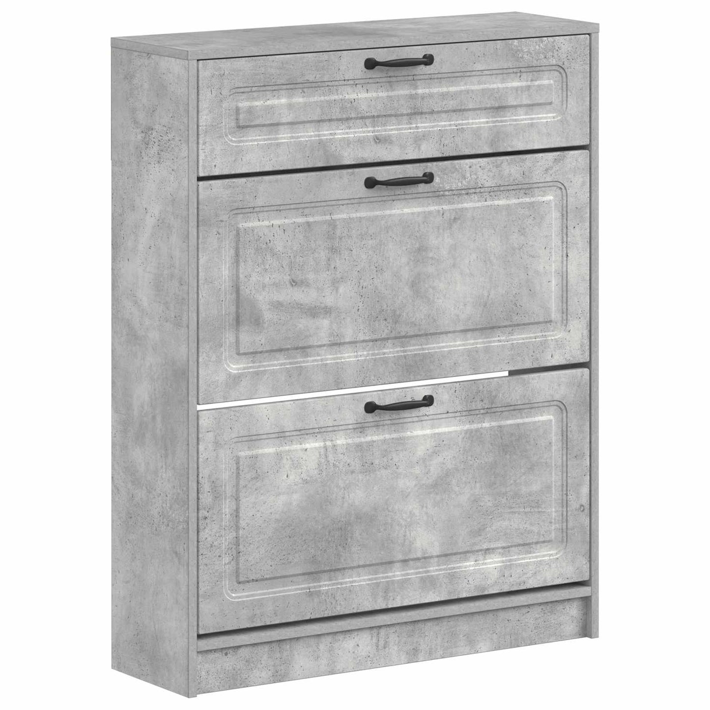 Schoenenkast UTRECHT 78 x 24 x 100 cm Bewerkt hout Betongrijs is nu te koop bij PeponiXL, paradijselijk wonen!