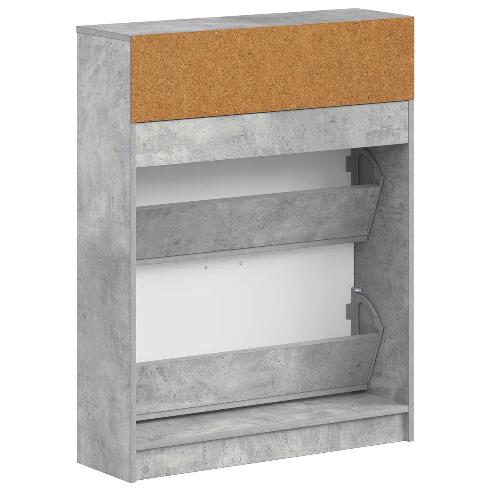 Schoenenkast UTRECHT 78 x 24 x 100 cm Bewerkt hout Betongrijs is nu te koop bij PeponiXL, paradijselijk wonen!