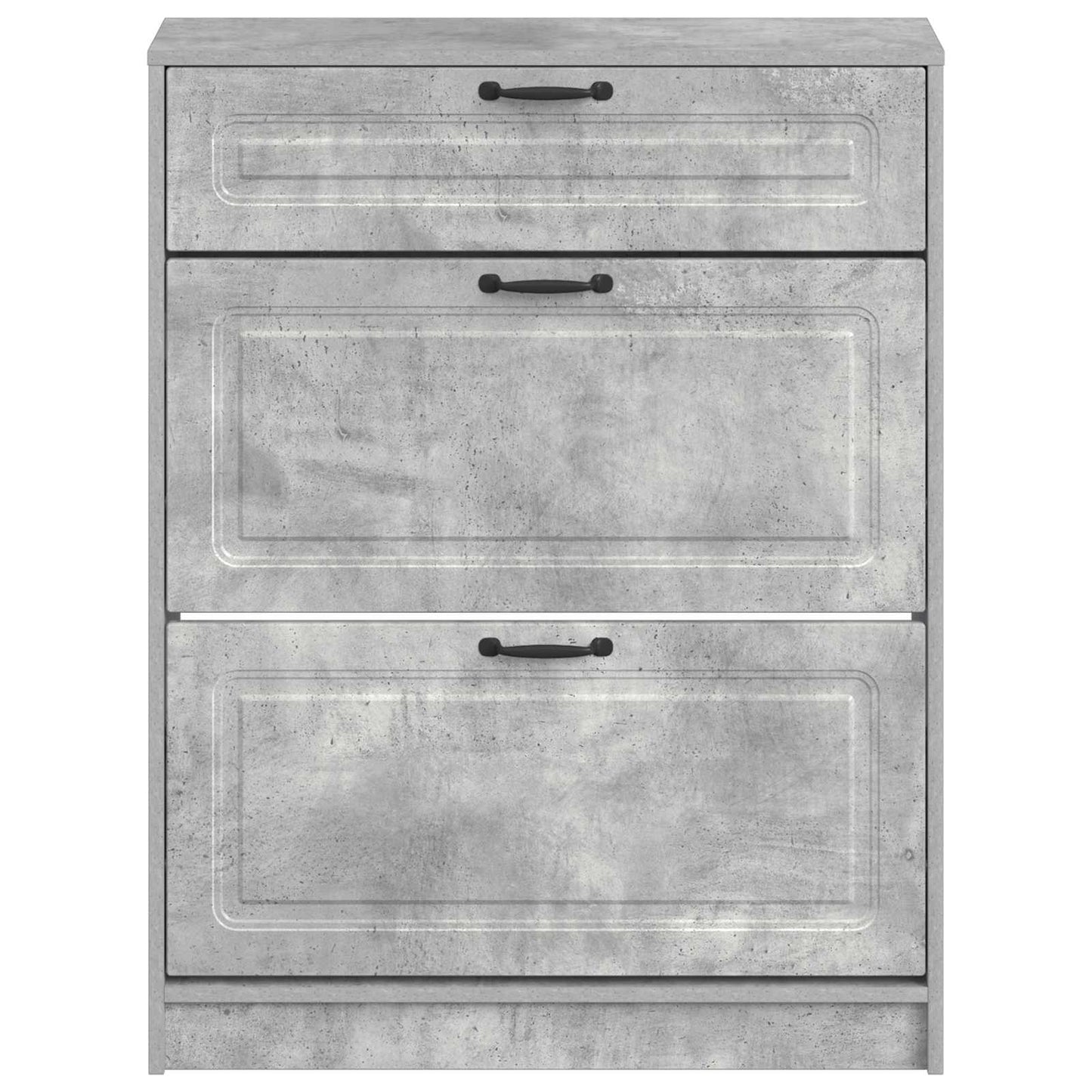 Schoenenkast UTRECHT 78 x 24 x 100 cm Bewerkt hout Betongrijs is nu te koop bij PeponiXL, paradijselijk wonen!