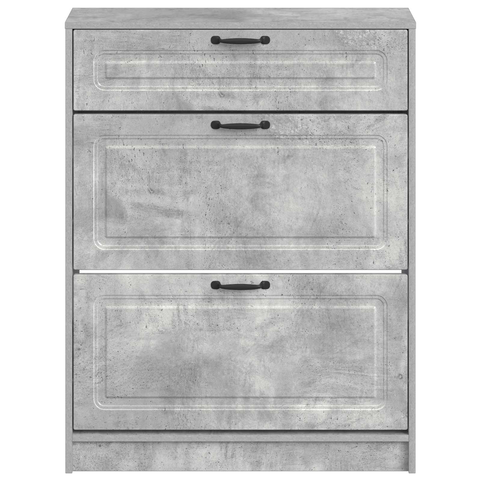 Schoenenkast UTRECHT 78 x 24 x 100 cm Bewerkt hout Betongrijs is nu te koop bij PeponiXL, paradijselijk wonen!