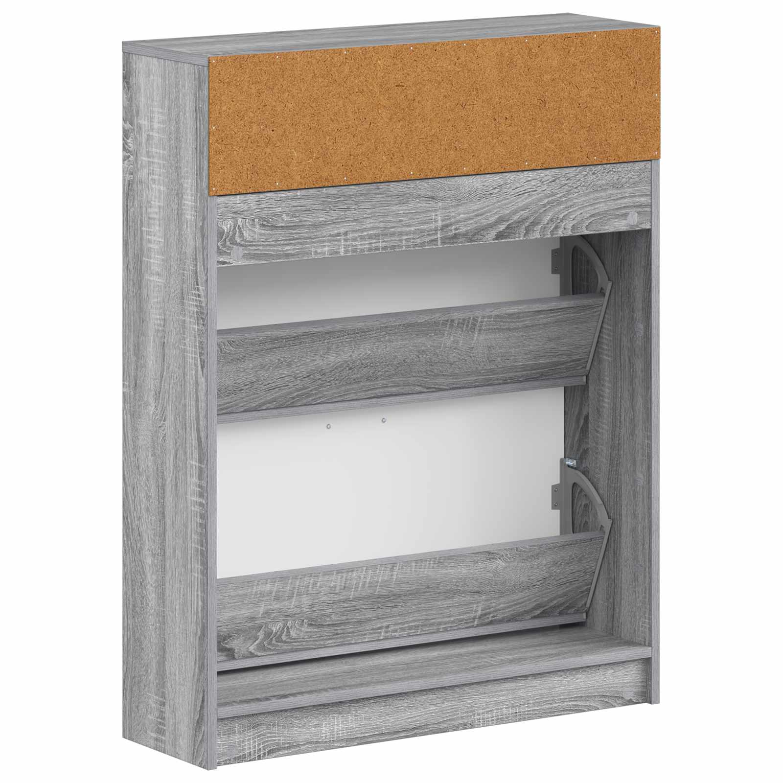 Schoenenkast UTRECHT 78 x 24 x 100 cm Bewerkt hout Grijs Sonoma is nu te koop bij PeponiXL, paradijselijk wonen!