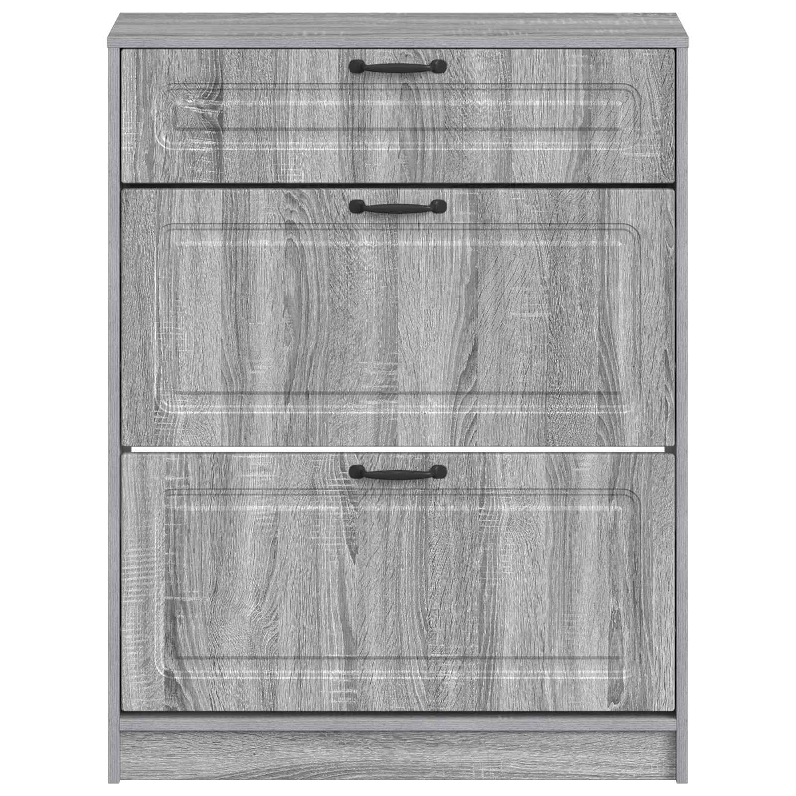 Schoenenkast UTRECHT 78 x 24 x 100 cm Bewerkt hout Grijs Sonoma is nu te koop bij PeponiXL, paradijselijk wonen!