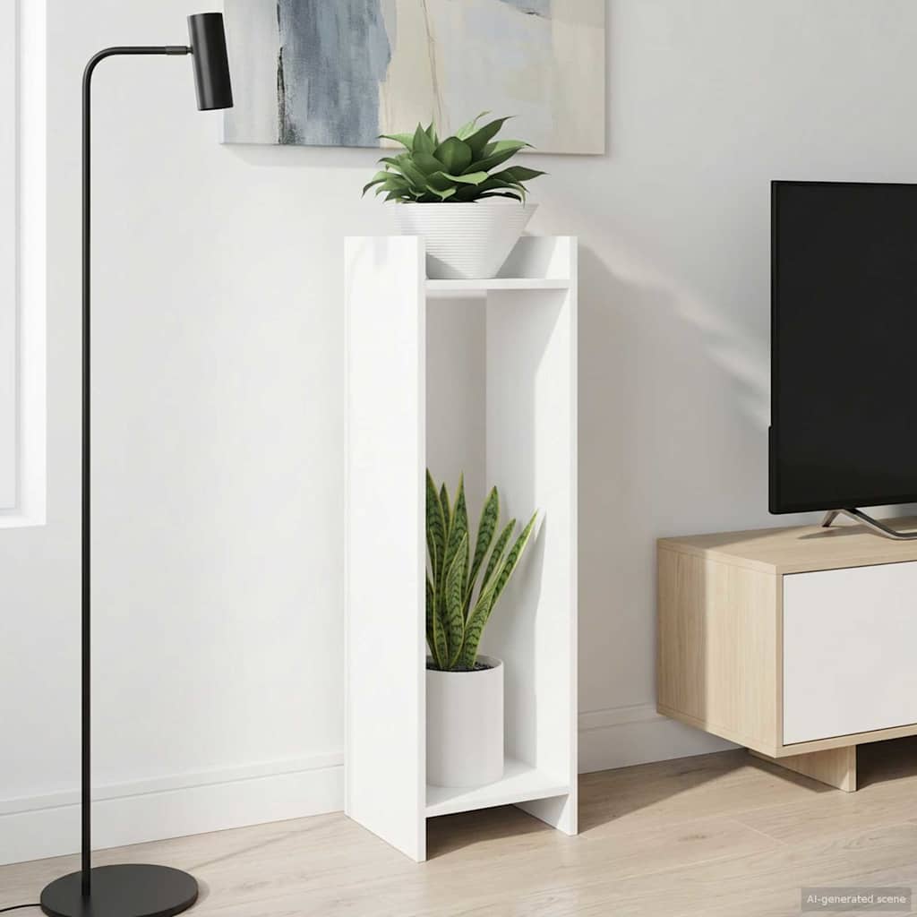 Plantenstandaard Wit 30 x 30 x 100 cm Geconstrueerd hout is nu te koop bij PeponiXL, paradijselijk wonen!