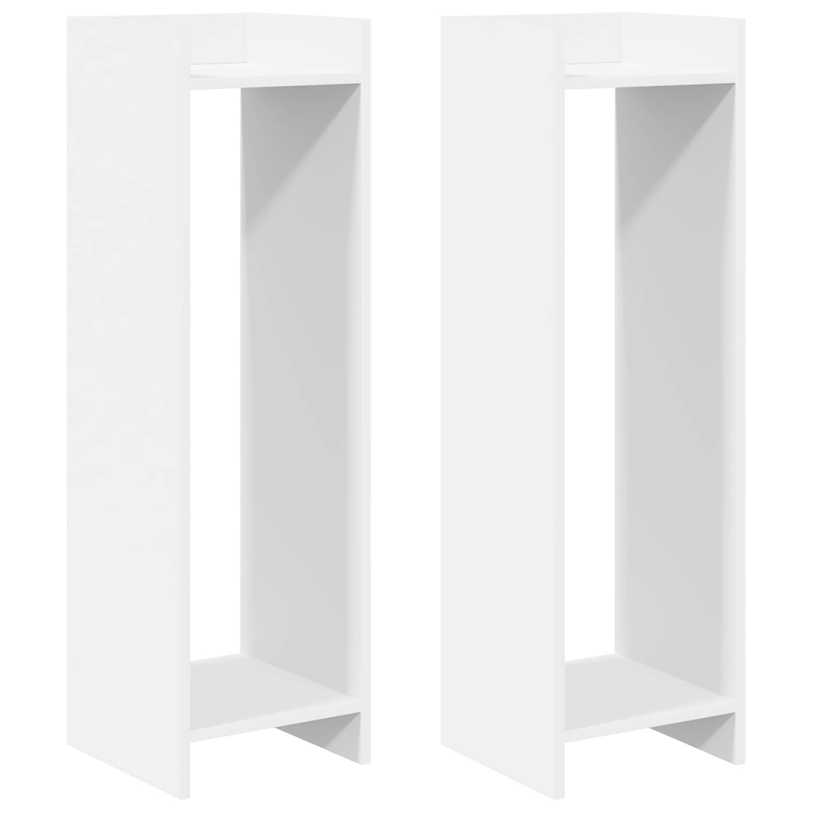 Plantenstandaard 2 pcs Wit 30 x 30 x 100 cm Geconstrueerd hout is nu te koop bij PeponiXL, paradijselijk wonen!