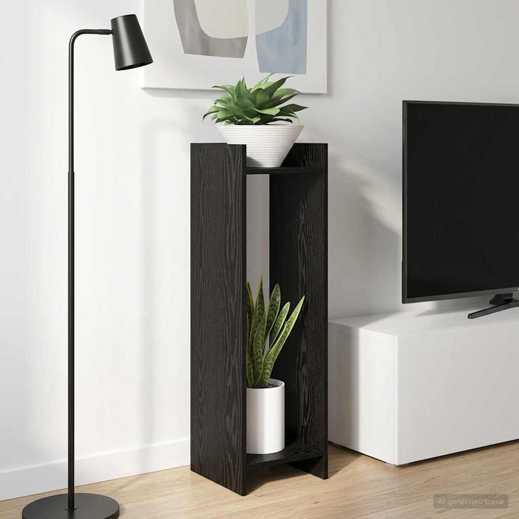 Plantenstandaard met plank 2 pcs Zwarte Eik 30 x 30 x 100 cm is nu te koop bij PeponiXL, paradijselijk wonen!