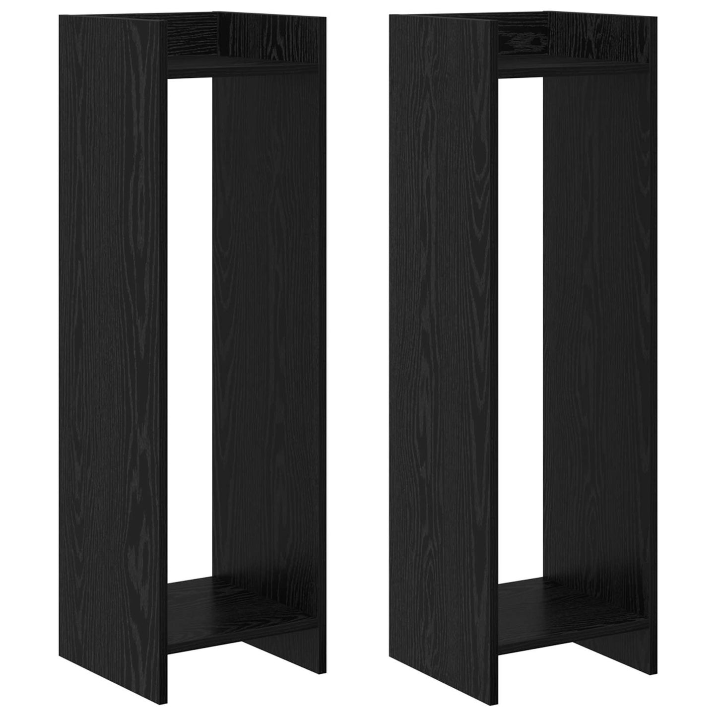 Plantenstandaard met plank 2 pcs Zwarte Eik 30 x 30 x 100 cm is nu te koop bij PeponiXL, paradijselijk wonen!