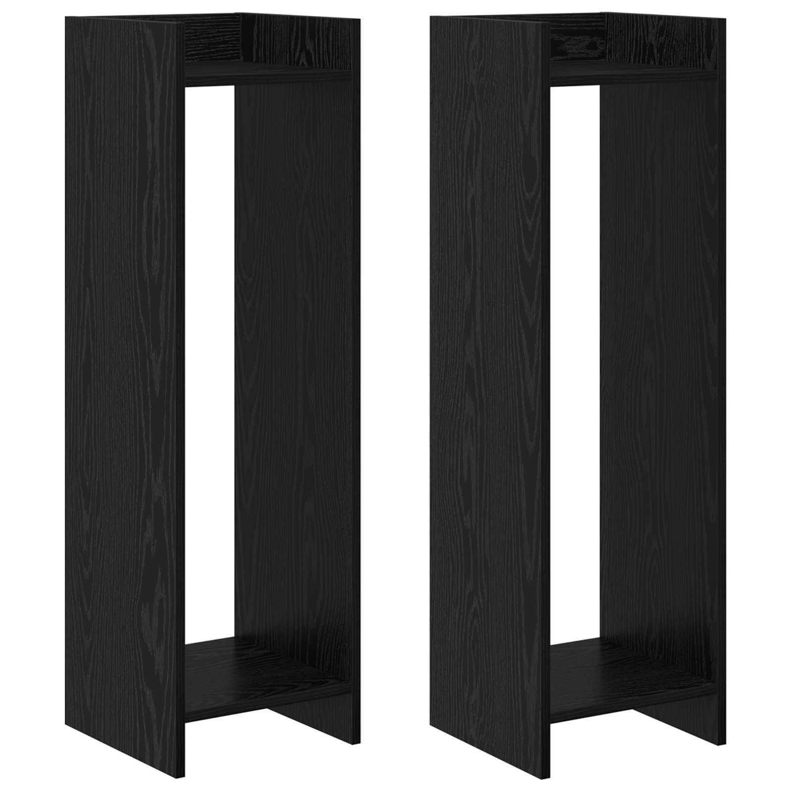Plantenstandaard met plank 2 pcs Zwarte Eik 30 x 30 x 100 cm is nu te koop bij PeponiXL, paradijselijk wonen!