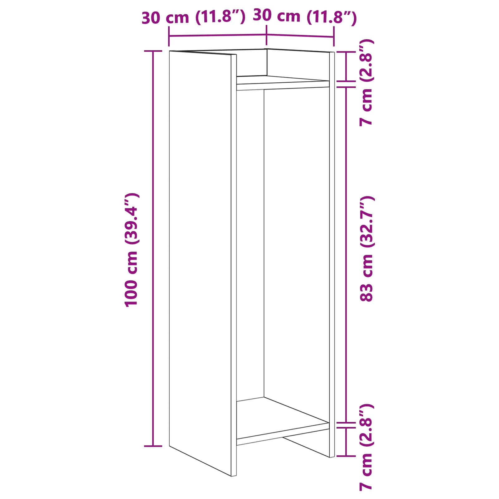 Plantenstandaard met plank 2 pcs Sonoma Eiken 30 x 30 x 100 cm is nu te koop bij PeponiXL, paradijselijk wonen!