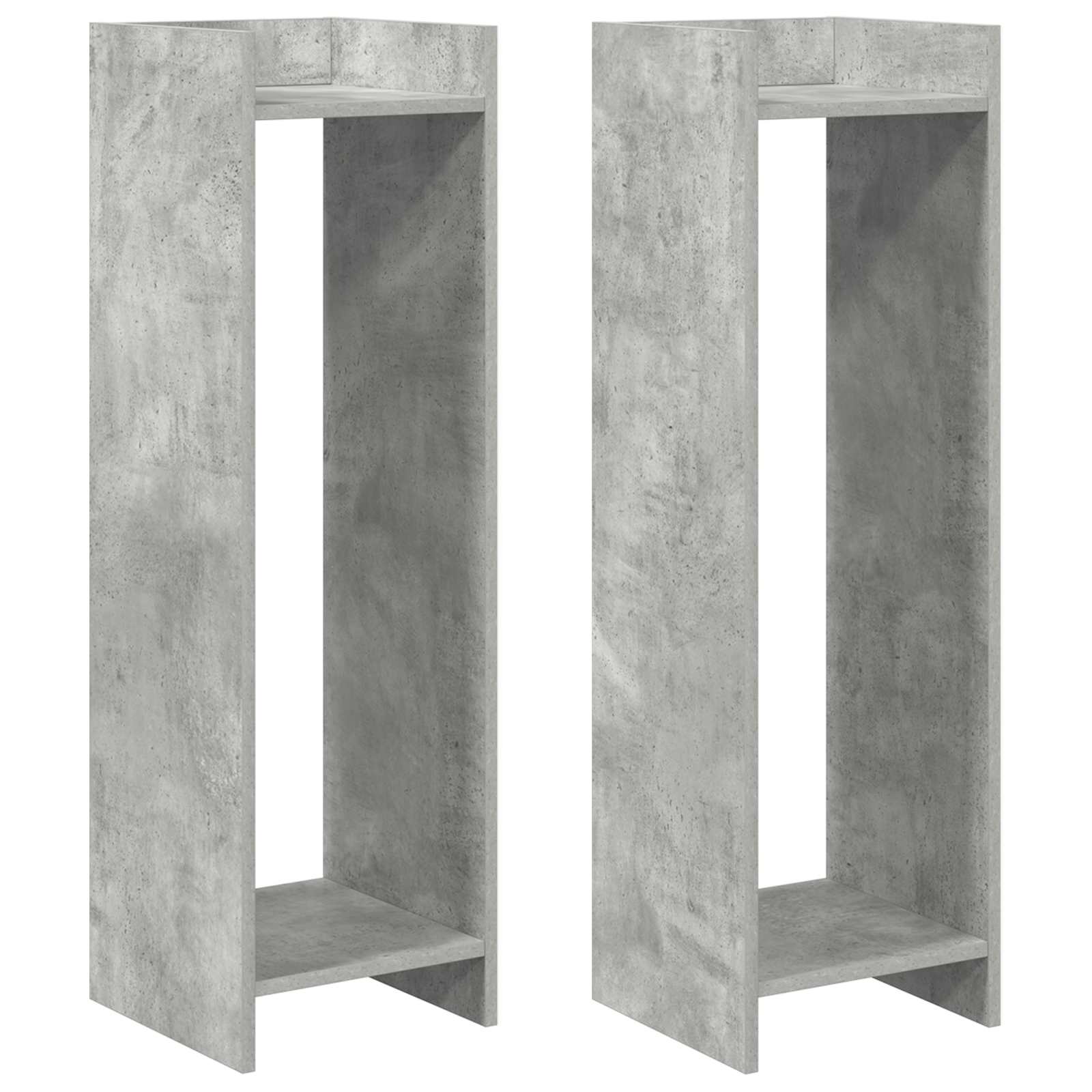 Plantenstandaard met plank 2 pcs Beton Grijs 30 x 30 x 100 cm is nu te koop bij PeponiXL, paradijselijk wonen!