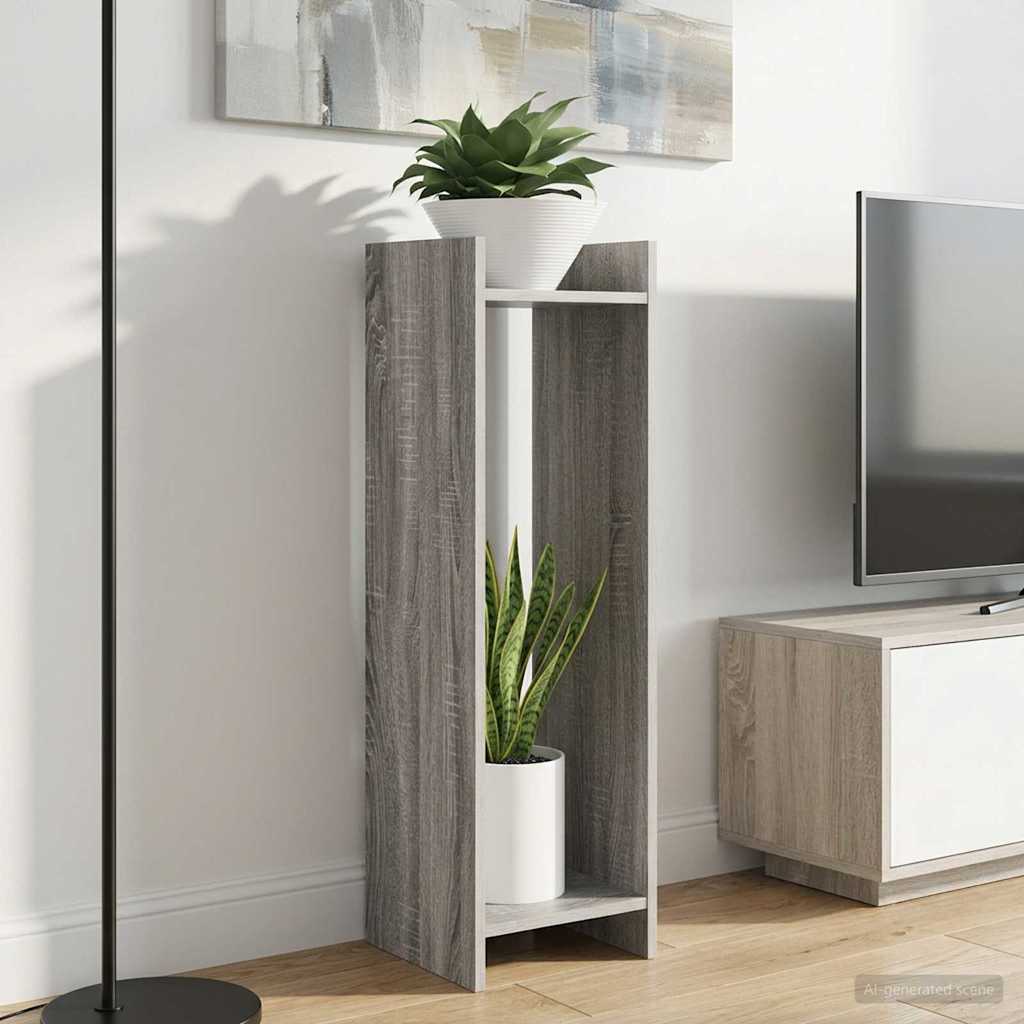 Plantenstandaard met plank Grijze Sonoma 30 x 30 x 100 cm is nu te koop bij PeponiXL, paradijselijk wonen!