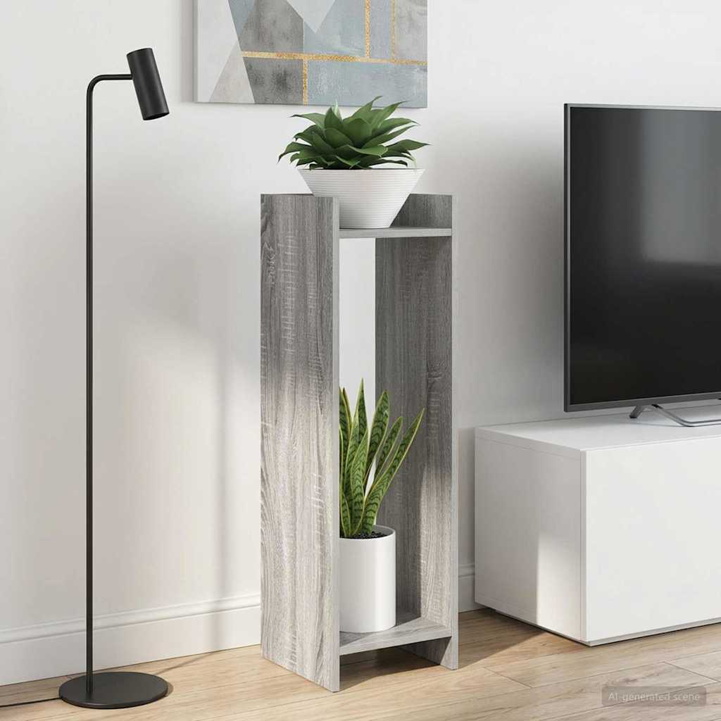 Plantenstandaard met plank 2 pcs Grijze Sonoma 30 x 30 x 100 cm is nu te koop bij PeponiXL, paradijselijk wonen!