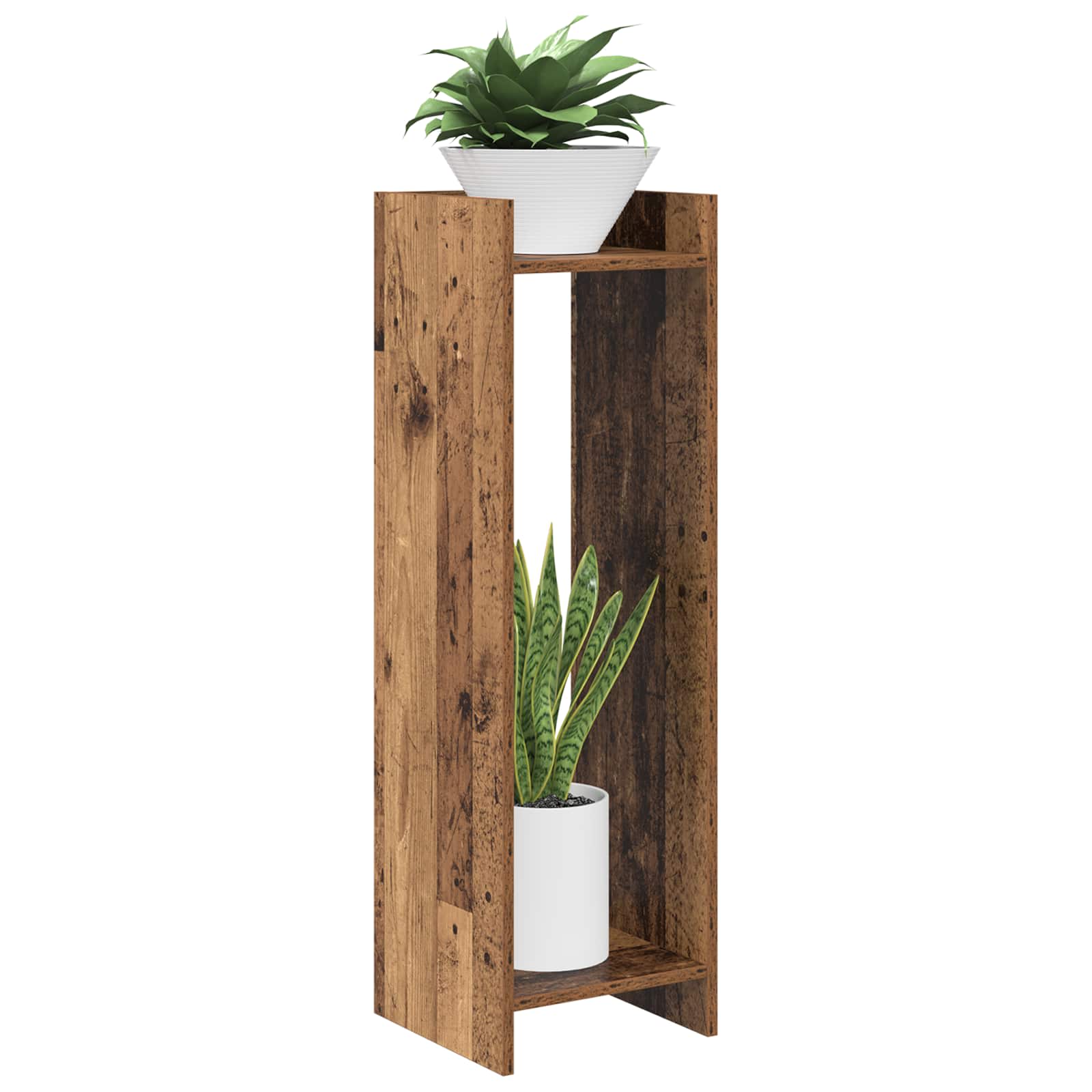 Plantenstandaard met plank 2 pcs Oudhout 30 x 30 x 100 cm is nu te koop bij PeponiXL, paradijselijk wonen!