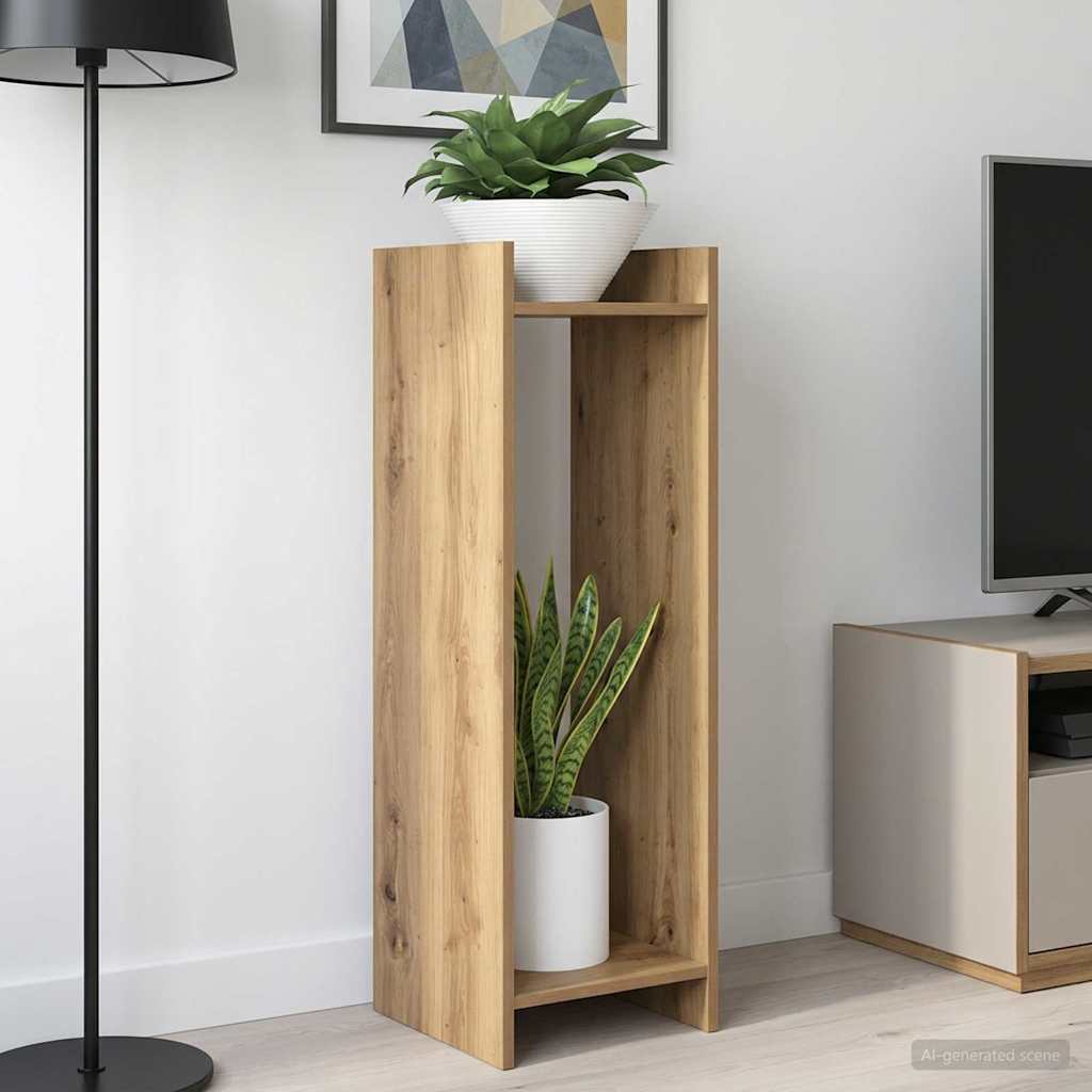 Plantenstandaard met plank Artisan Eik 30 x 30 x 100 cm is nu te koop bij PeponiXL, paradijselijk wonen!