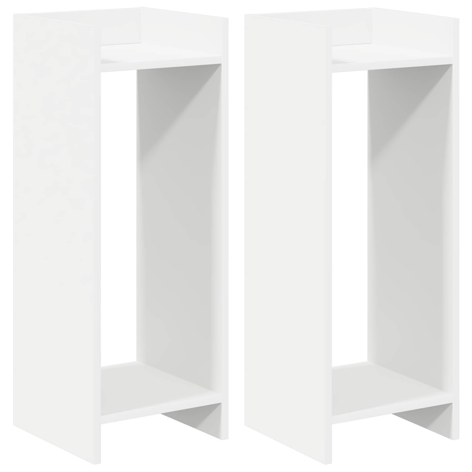 Plantenstandaard 2 pcs Wit 30 x 30 x 80 cm Geconstrueerd hout is nu te koop bij PeponiXL, paradijselijk wonen!