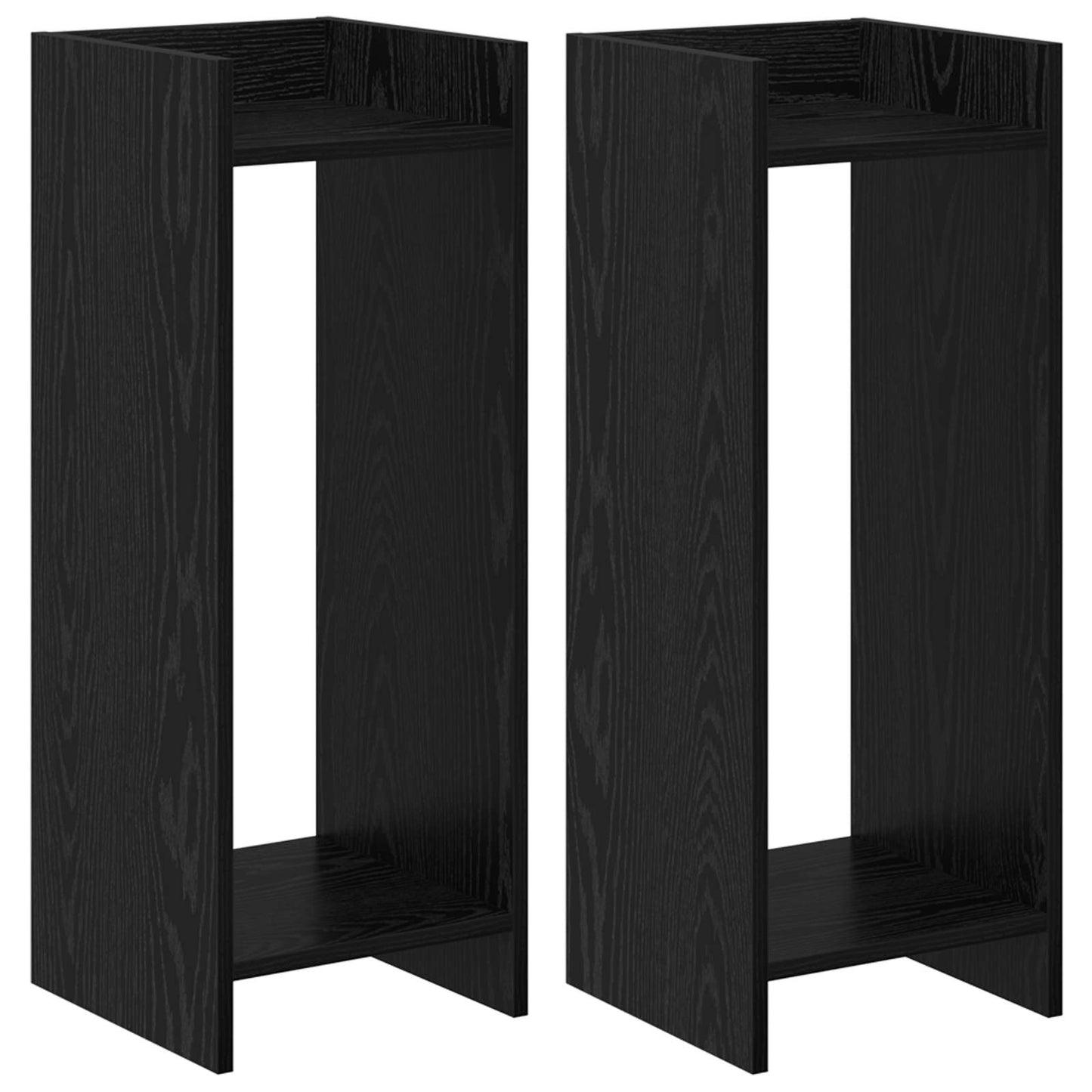 Plantenstandaard met plank 2 pcs Zwarte Eik 30 x 30 x 80 cm is nu te koop bij PeponiXL, paradijselijk wonen!